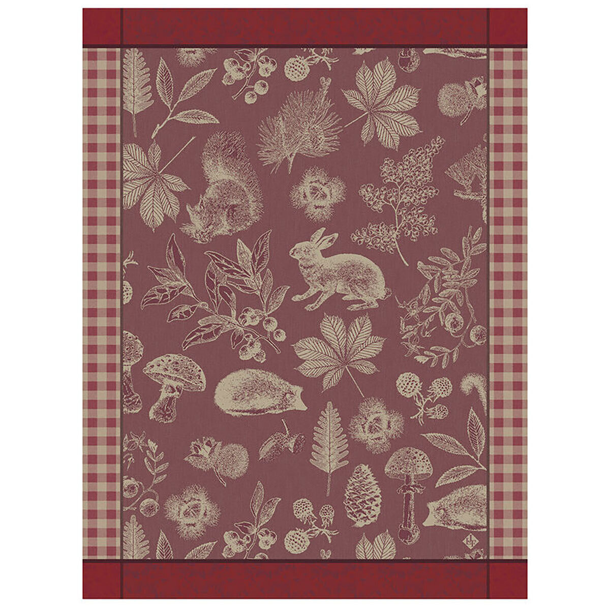 Le Jacquard Francais Tea Towel Dans Bois Tryptique Red 100% Cotton 24 x 31 Inch 28122 Set of 4, MPN…