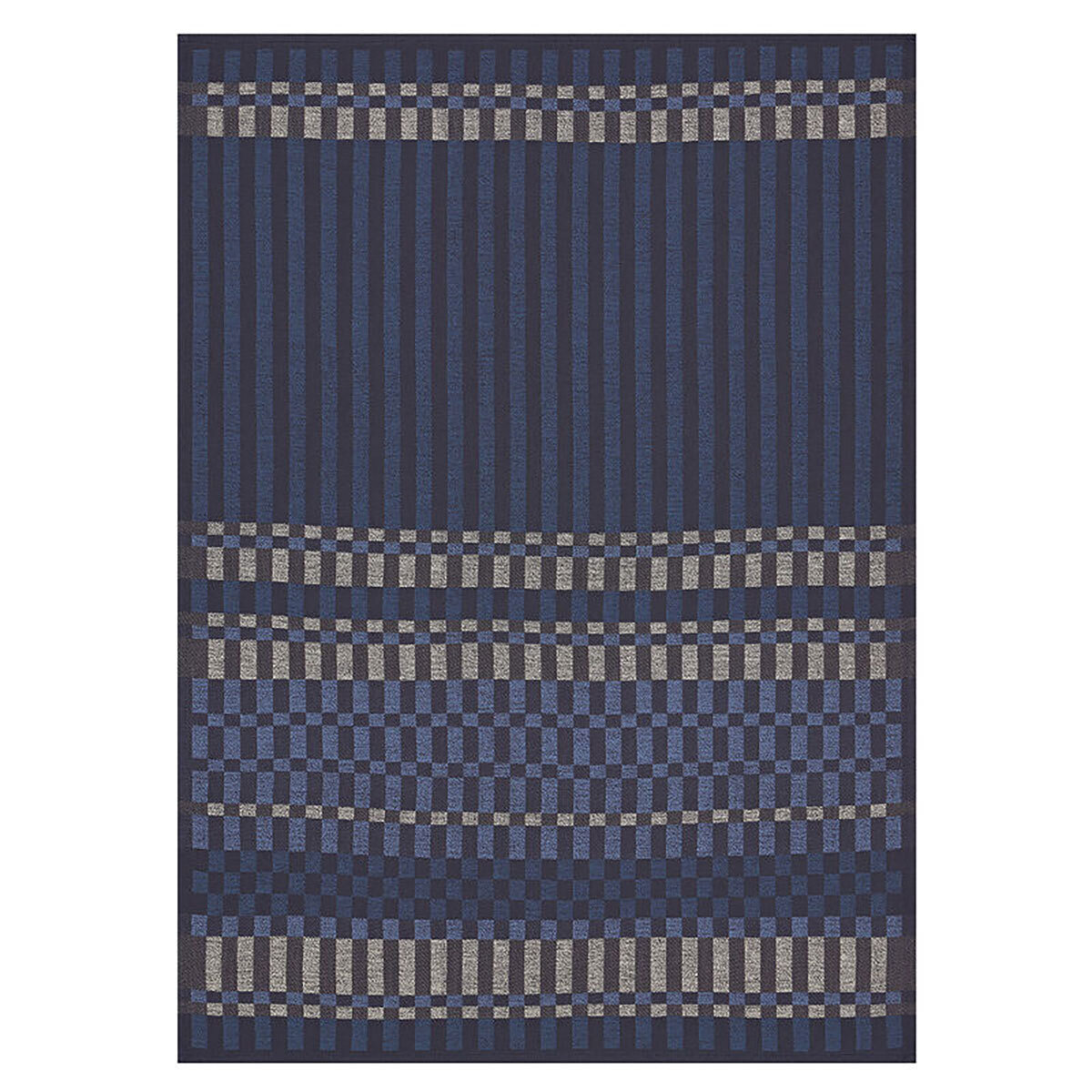 Le Jacquard Francais Tea Towel Origin Rythme Blue 100% Cotton 24 x 31 Inch 28232 Set of 4