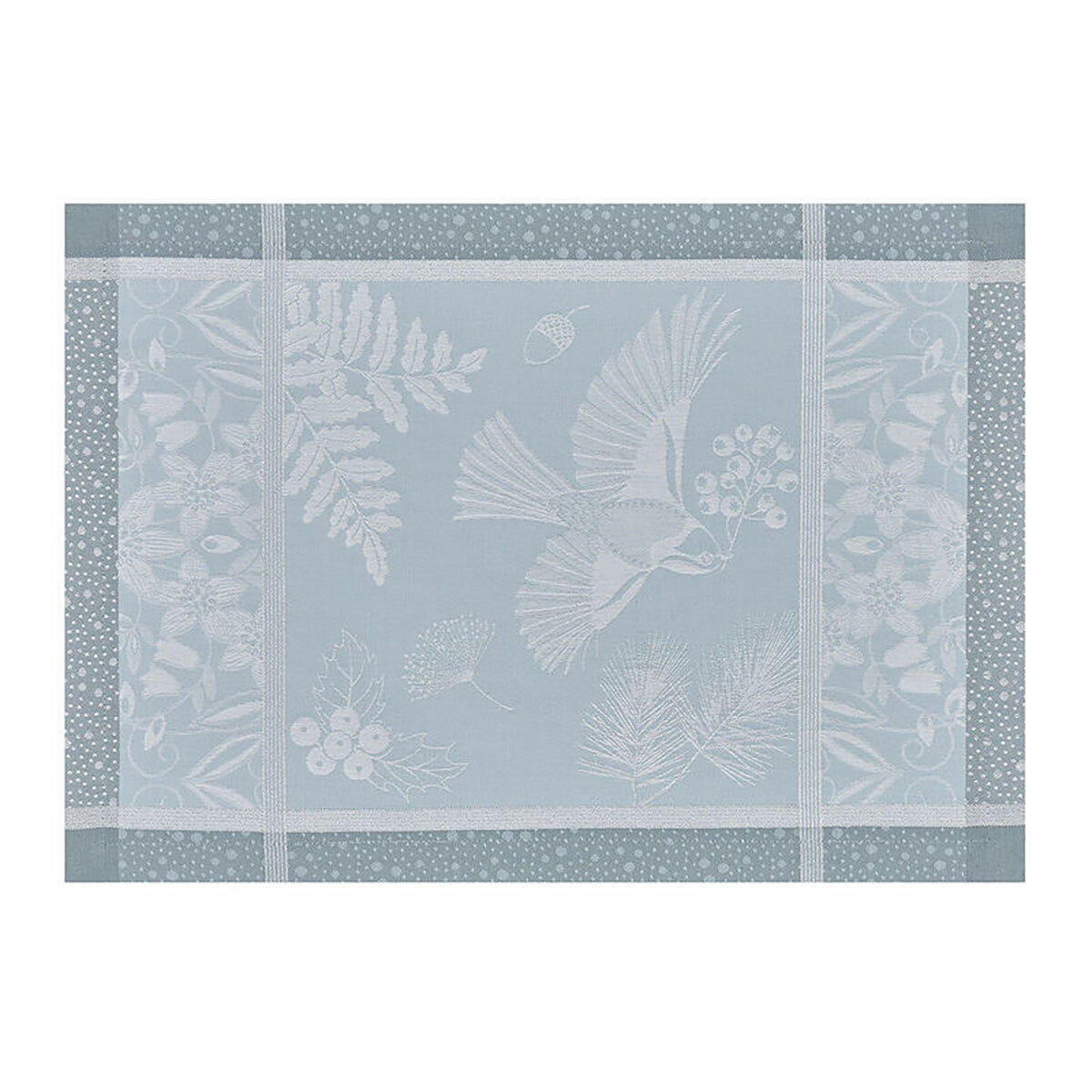 Le Jacquard Francais Placemat Poesie Hiver Blue 99% Cotton 1% Lurex 20 x 14 Inch 27725 Set of 4, MP…