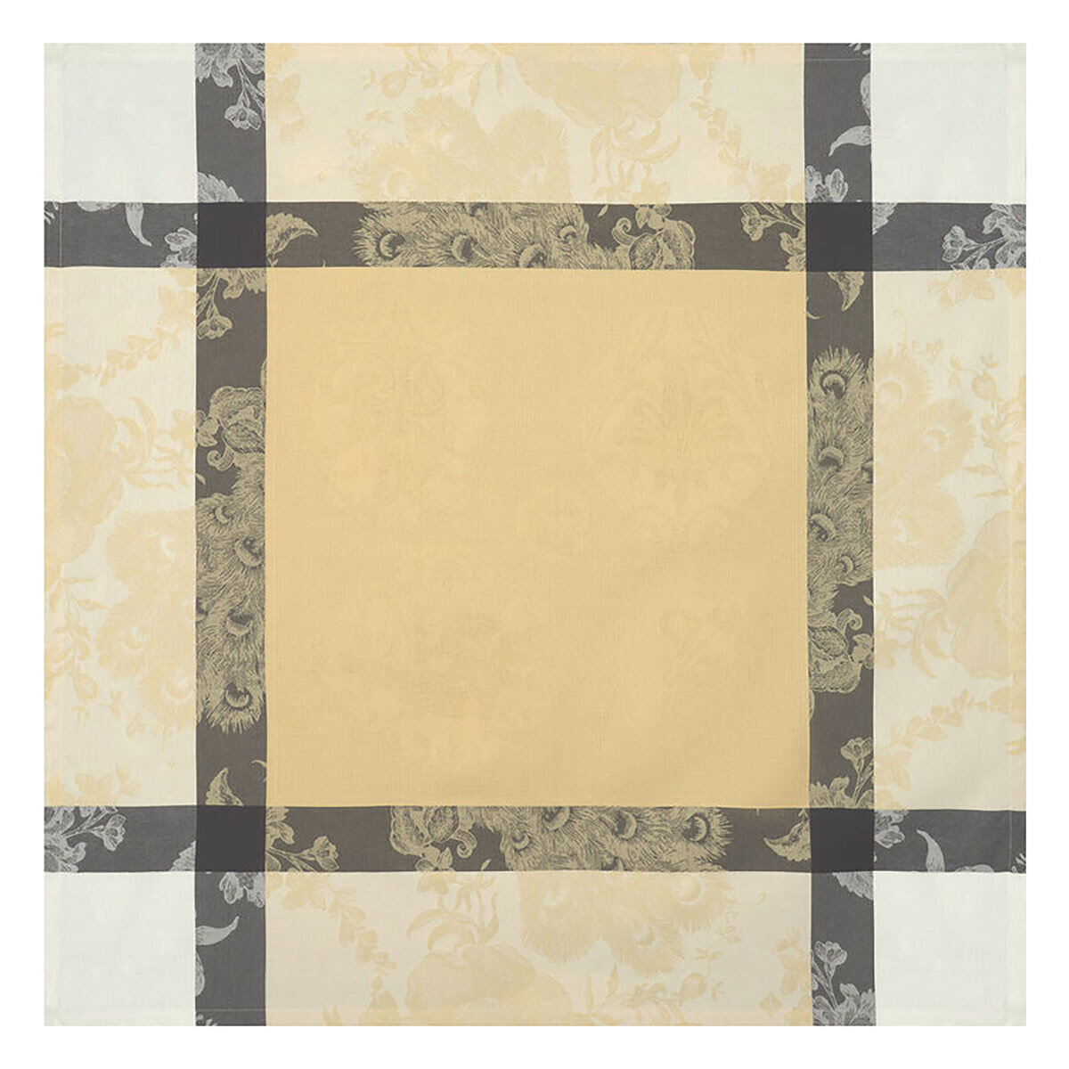 Le Jacquard Francais Tablecloth A La Francaise Yellow 100% Cotton 47 x 47 Inch 28176 Set of 4