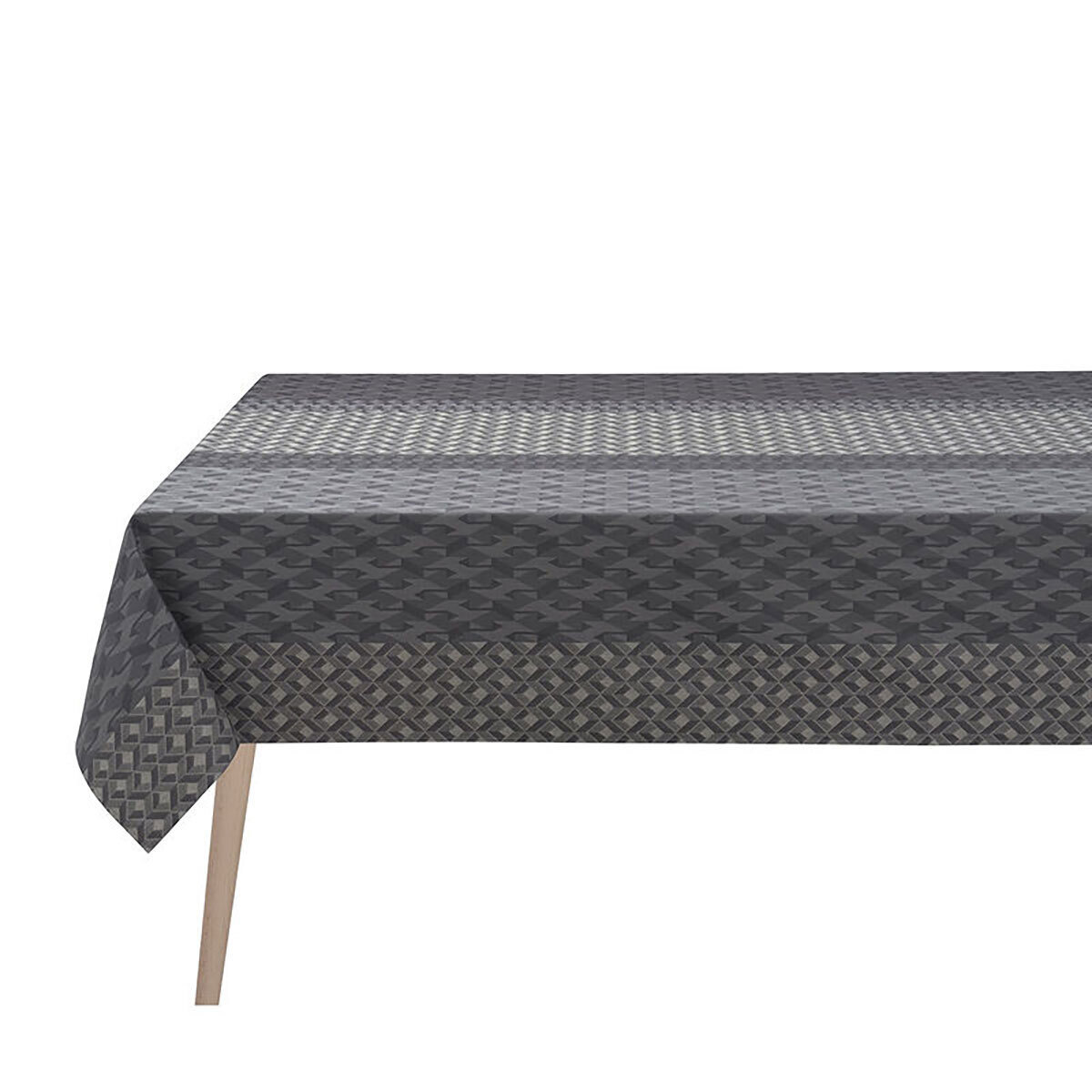 Le Jacquard Francais Tablecloth Caractere Grey 1100% Coated Cotton 59 x 59 Inch 28194