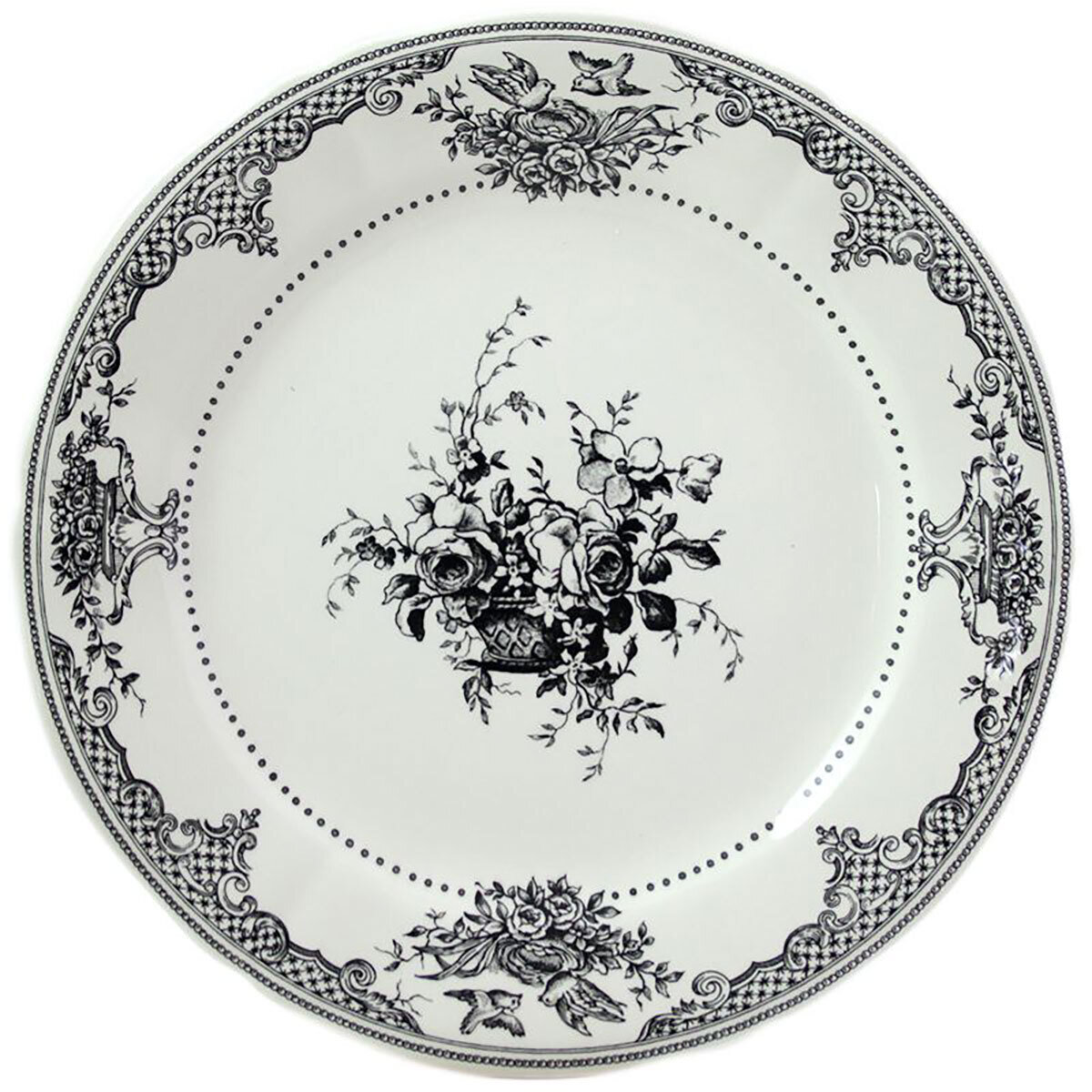 Gien Les Depareillees Green Dinner Plates Fleurs Set of 4 1841B4M126