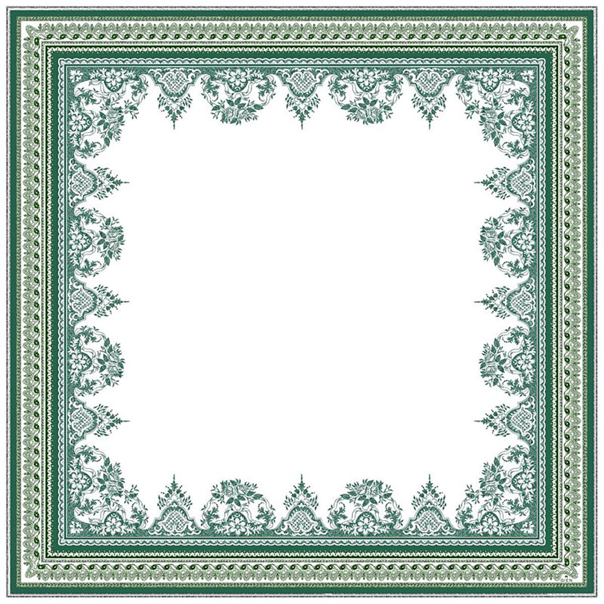 Gien Les Depareillees Green Tablecloth 8010LD1700