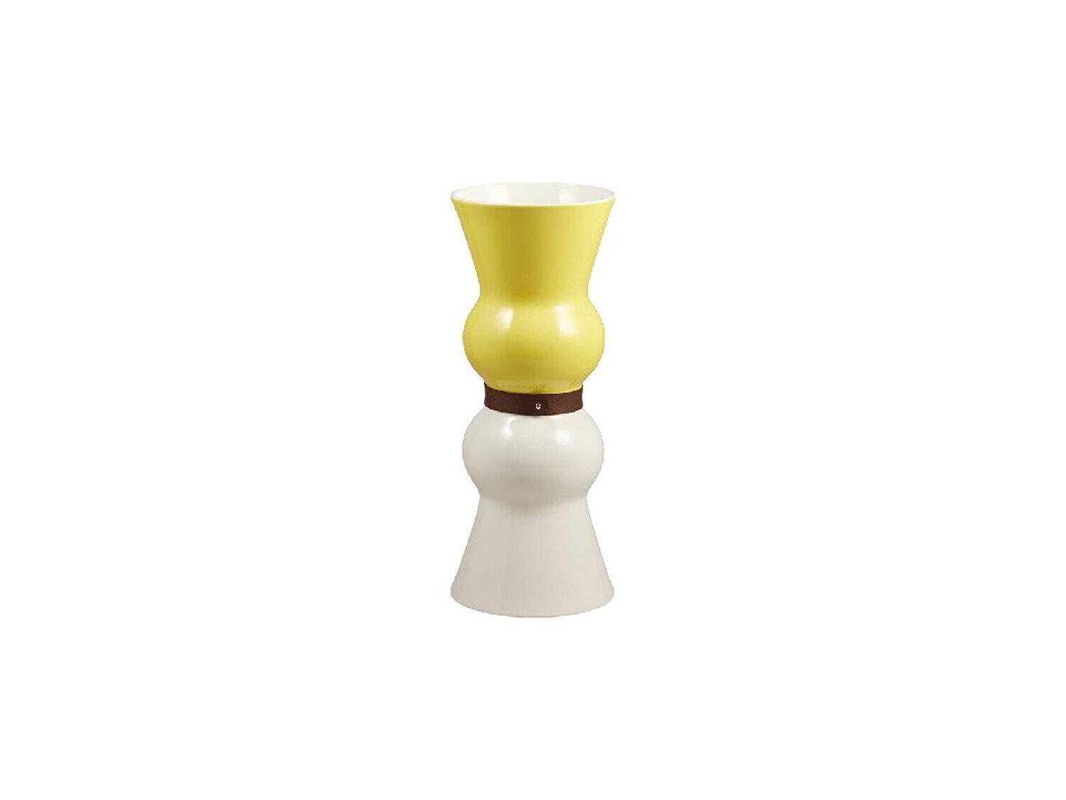 Gien Siam Vase Small Lemon Yellow Kaolin White 1030CVSM00