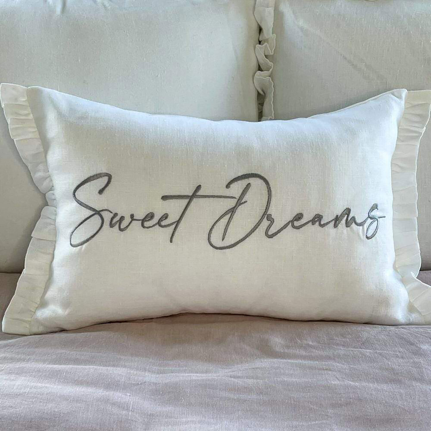 Crown Sweet Dreams Dcor Pillow White Grey DP135