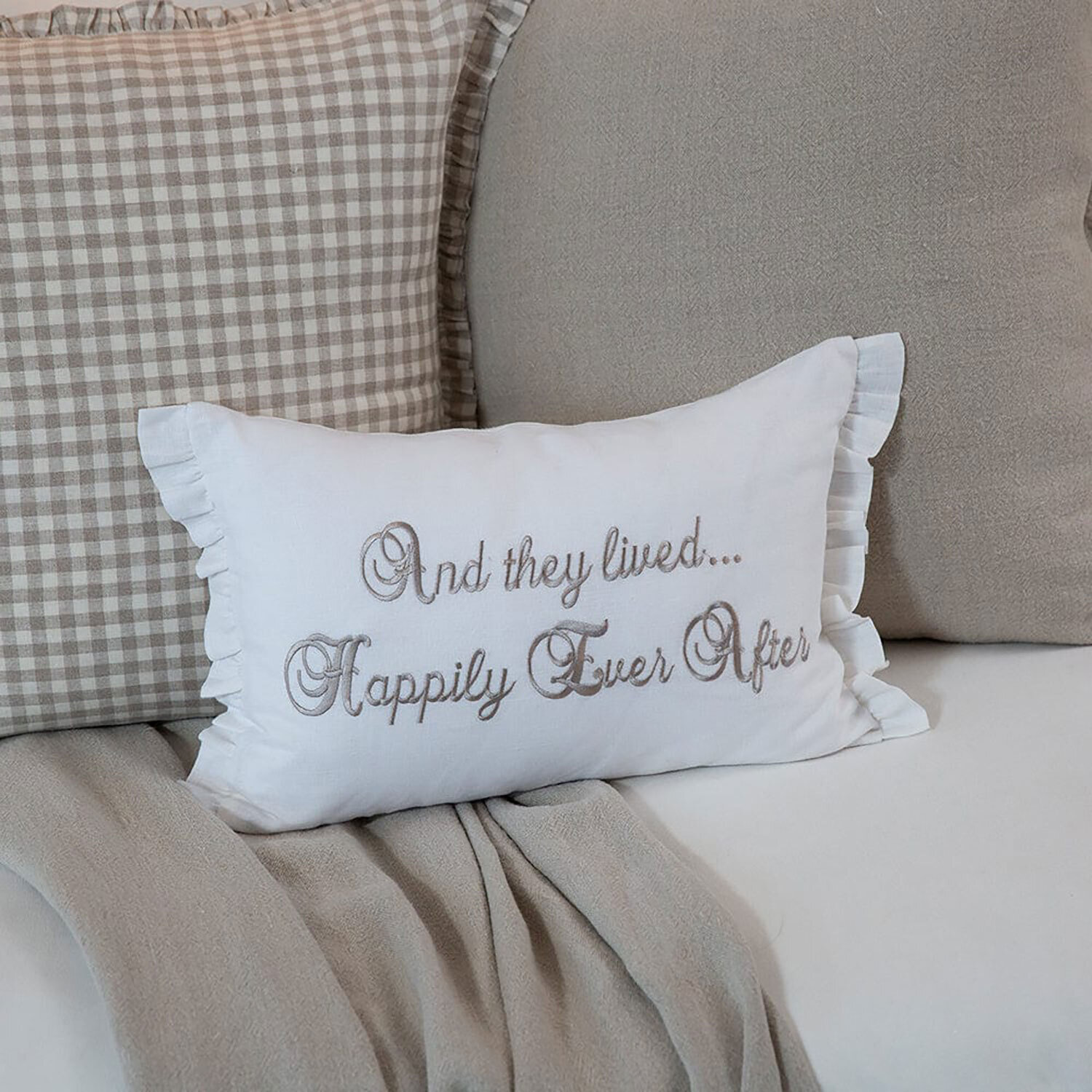 Crown They Lived Happily Ever After Linen Decor Pillow DP140