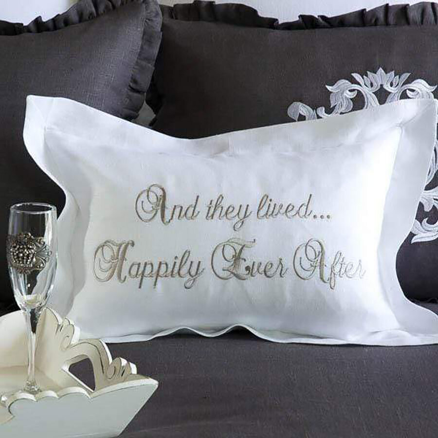 Crown They Lived Happily Ever After Linen Decor Pillow DP141