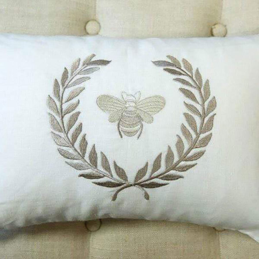 Crown Bumble Bee Linen Decor Pillow DP180