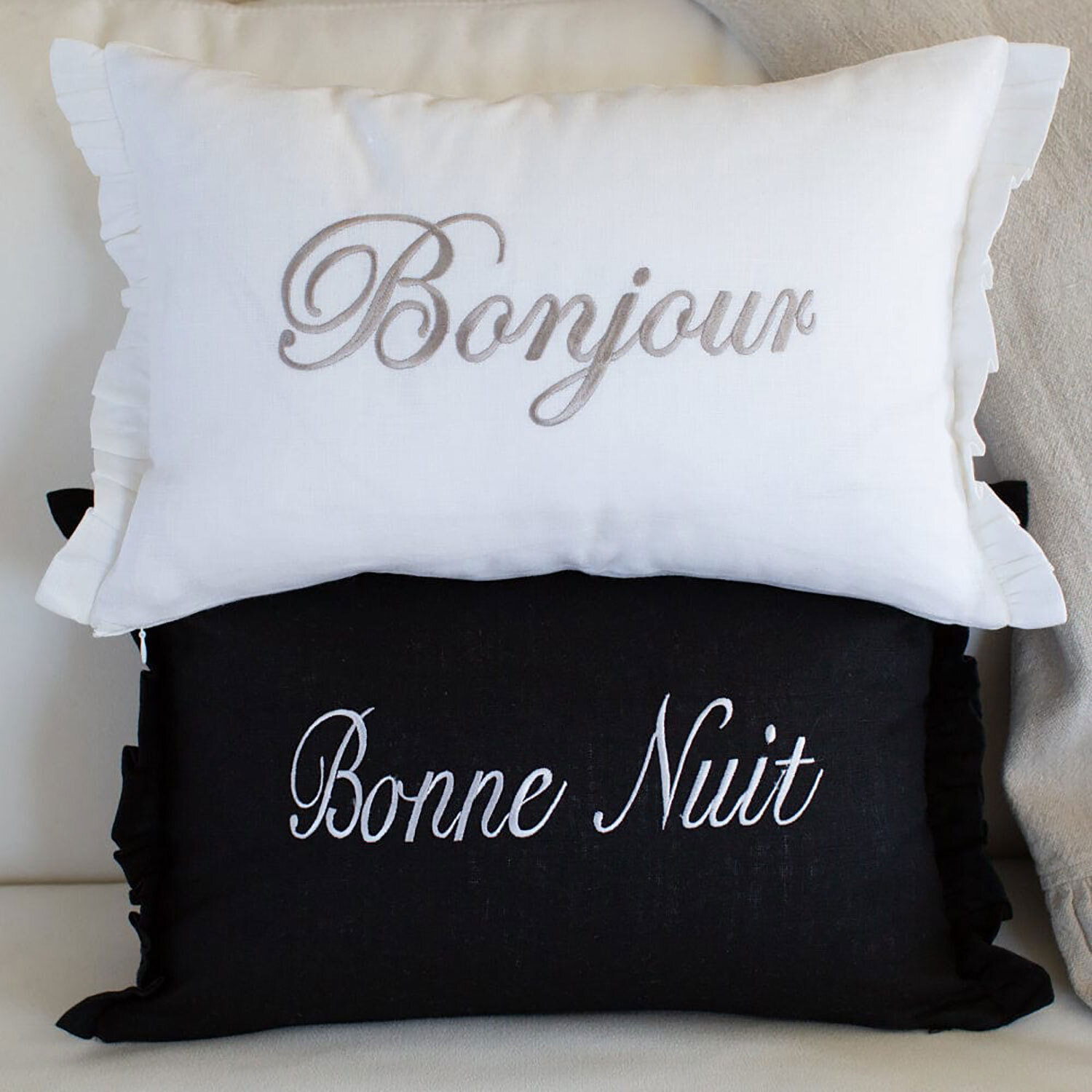 Crown Bonjour Bonne Nuit Linen Decor Pillow DP505