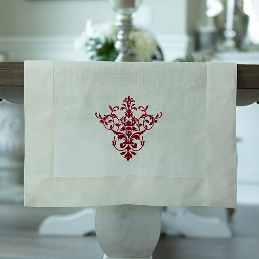 Crown Victorian Table Runner Red 70 Inch R683