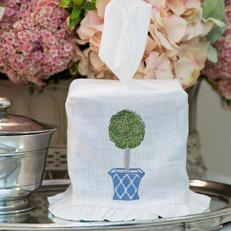 Crown Topiary Tissue Box Cover Ruffle TB119