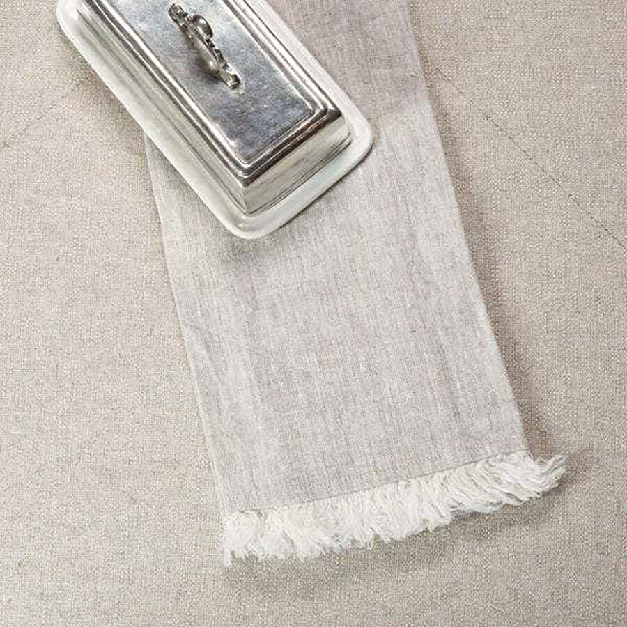 Crown Tuscan Linen Towel with Fringe Flax Set of 4 T295