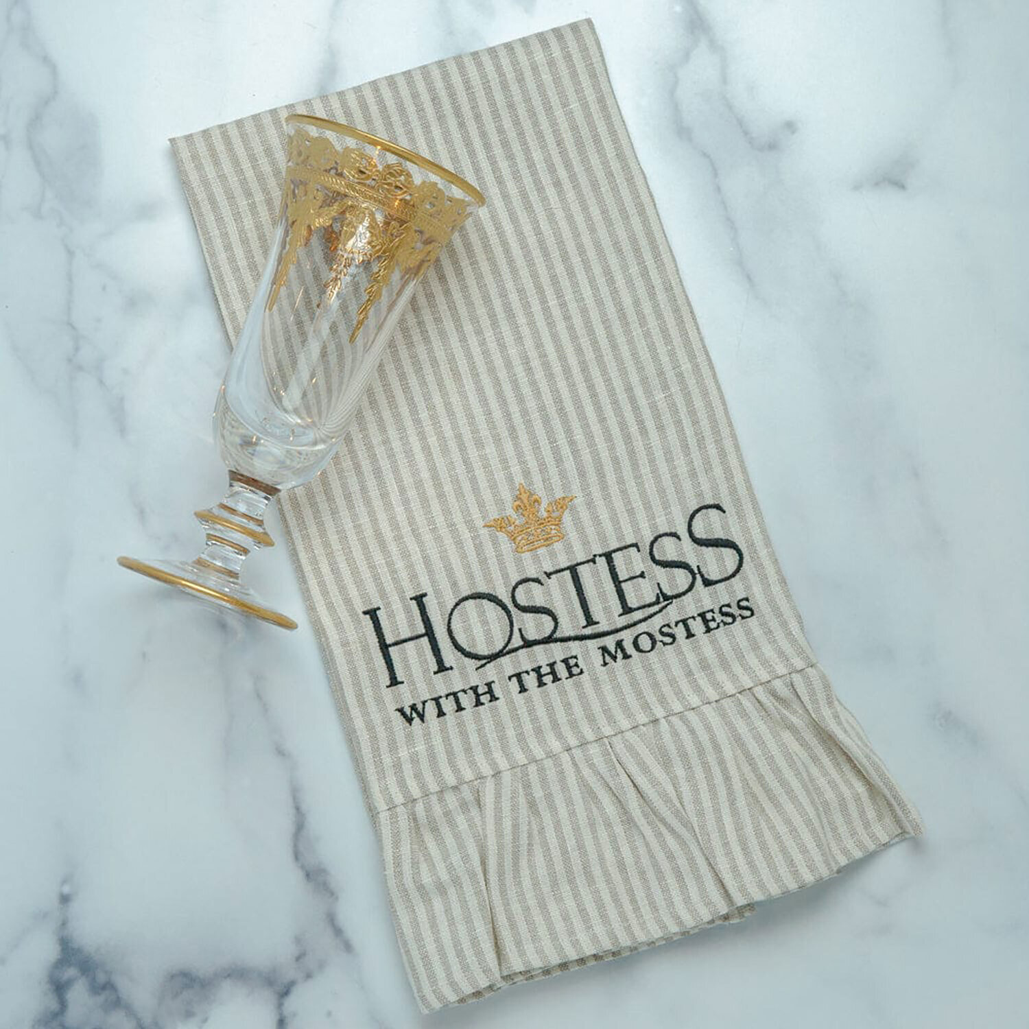 Crown Hostess with the Mostess Linen Towel Ruffle Set of 4 T755