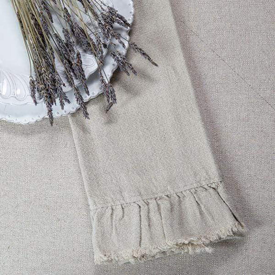Crown Provence Tumbled Linen Towel Ruffle Set of 4 T892