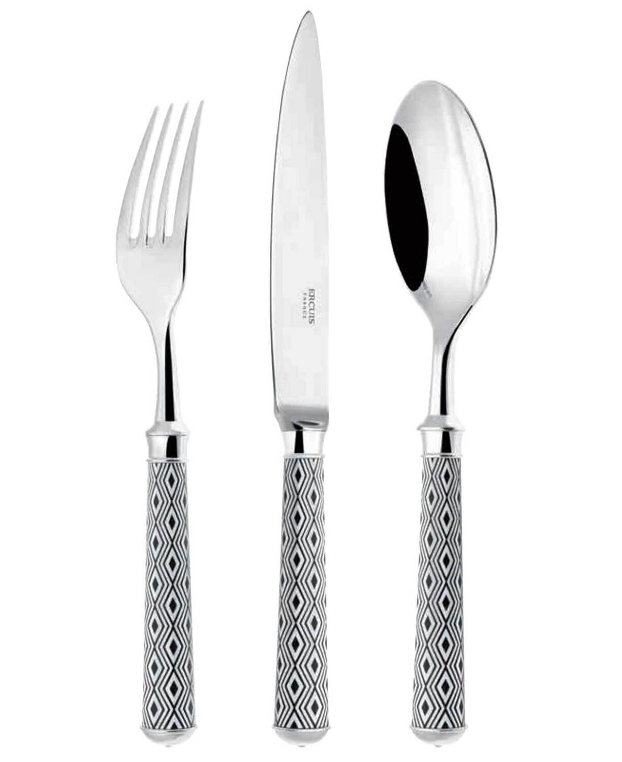 Ercuis Arlequin Blue Grey Fish Fork 7.625 Inch Silver Plated F600543-07, MPN: F600543-07, 801480820…