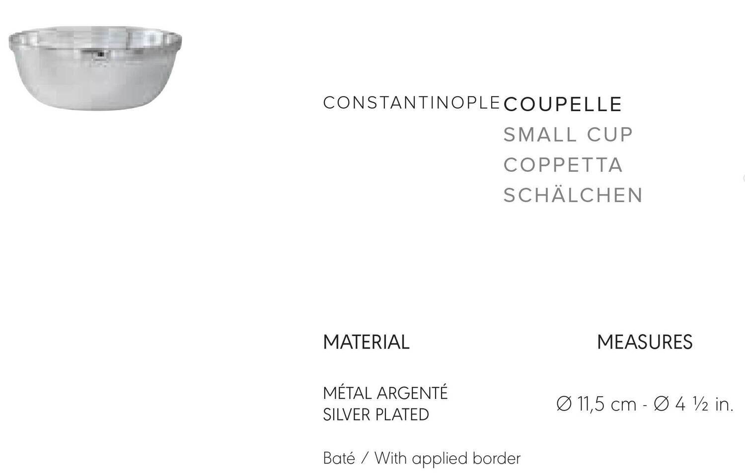 Ercuis Constantinople Small Cup 1.75 Inch Silver Plated F504281-08, MPN: F504281-08, 790955039995