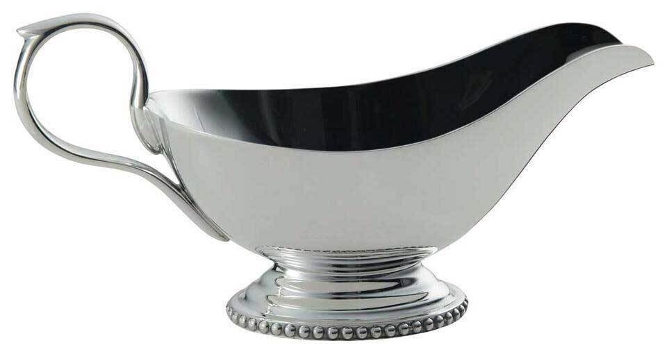 Ercuis Perles Sauce Boat 4.125 Inch Silver Plated F51P218-02