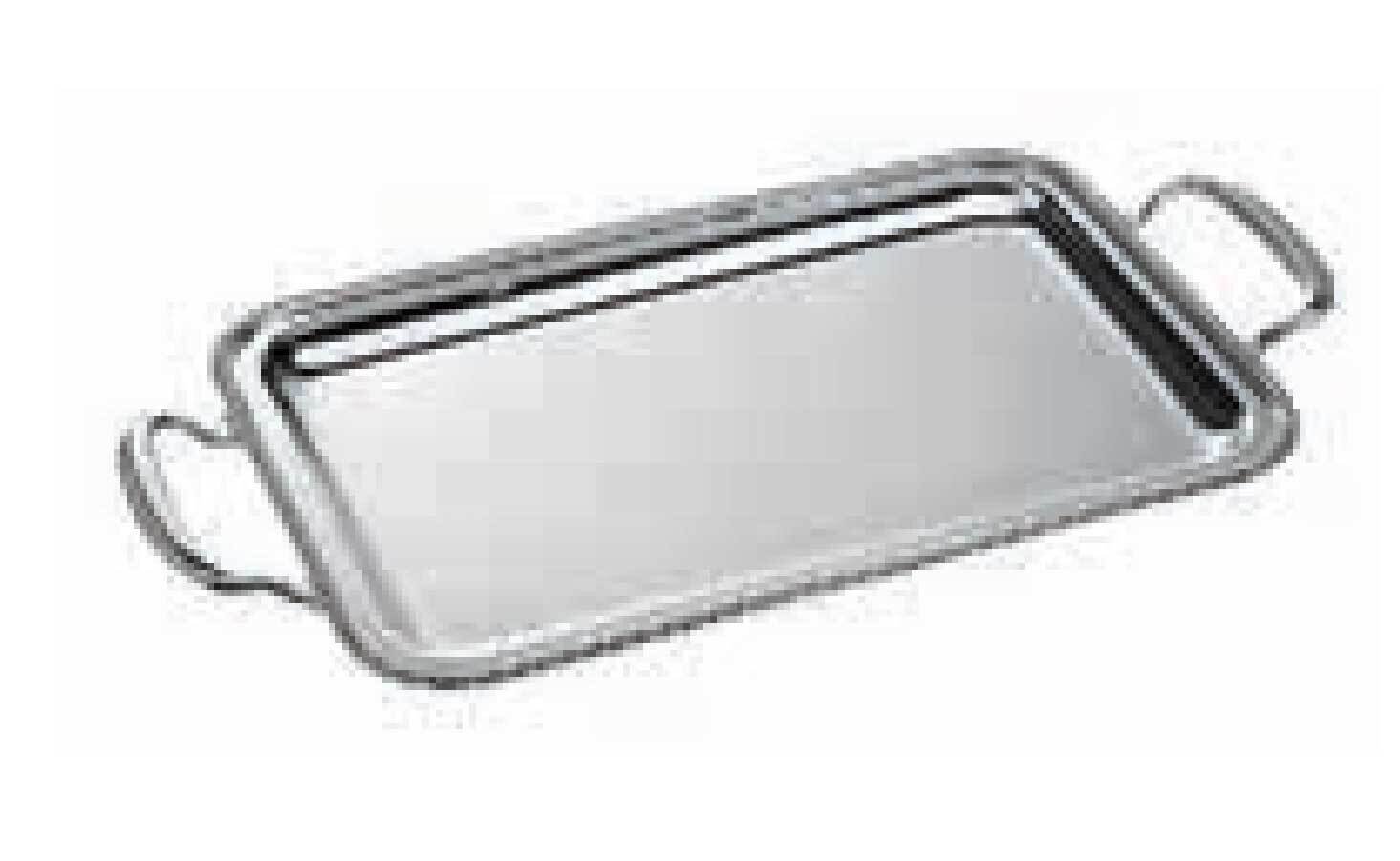 Ercuis Fleurs Rectangular Serving Tray With Handles 25.625 x 19.625 Inch Silver Plated F51F450-65, …