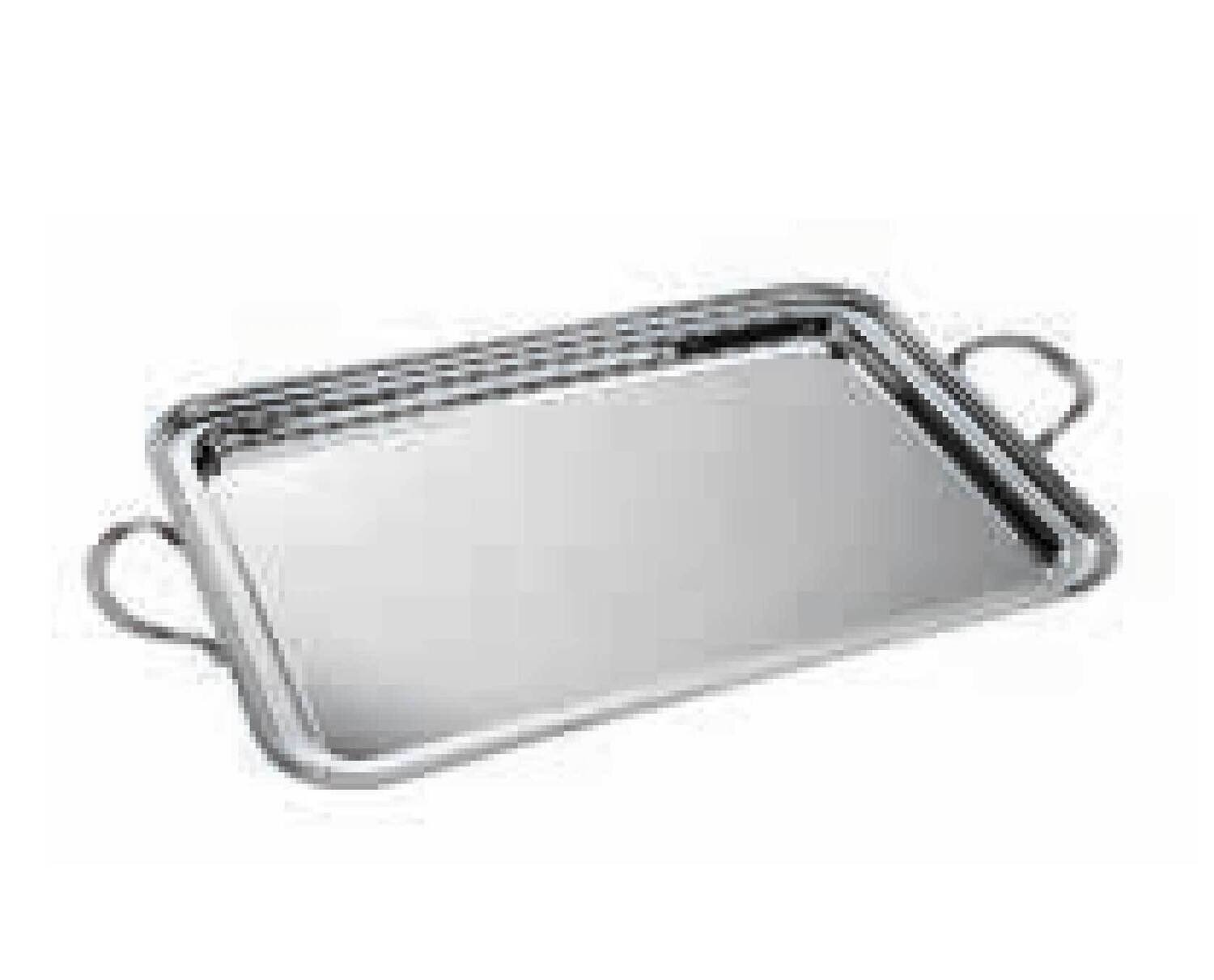 Ercuis Rencontre Rectangular Serving Tray With Handles 15.75 x 10.625 Inch Silver Plated F522450-40