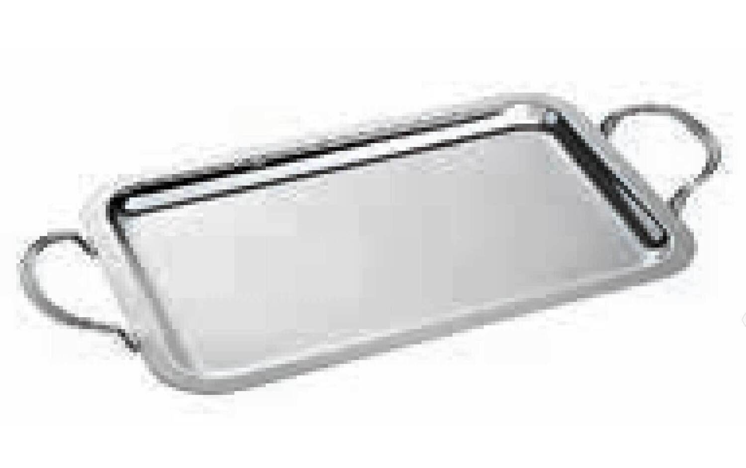 Ercuis Classique Rectangular Serving Tray With Handles 25.625 x 19.625 Inch Silver Plated F530450-65