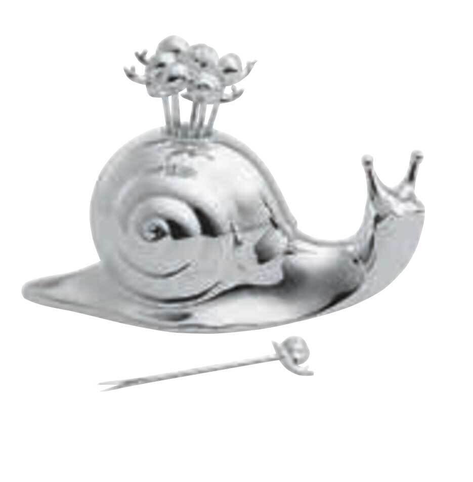 Ercuis Tuileries Snail Set 8 Picks 2.75 Inch Silver Plated F550176-01