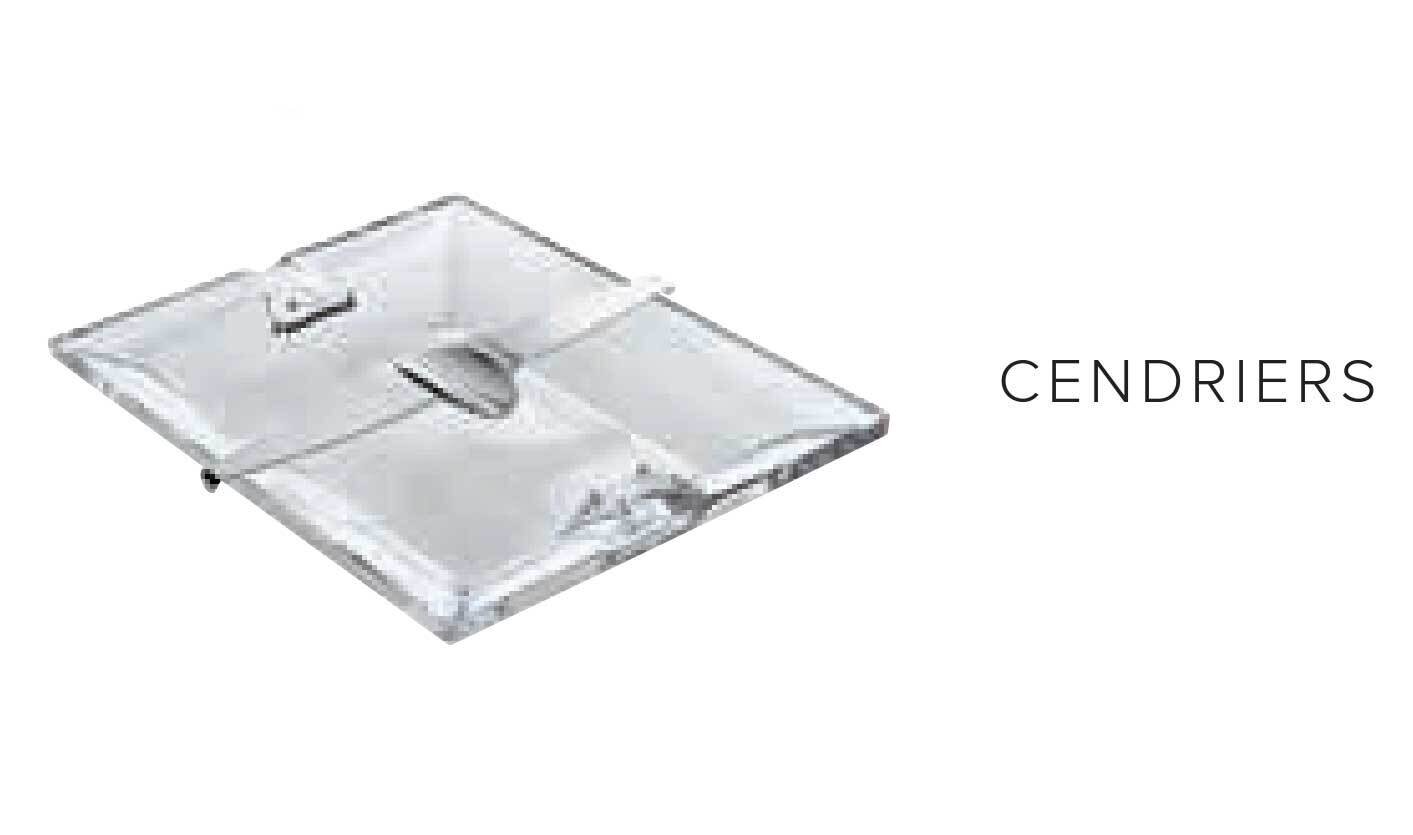 Ercuis Cendriers Crystal Ashtray With Bridge 7.5 x 6.125 Inch Silver Plated F561191-04