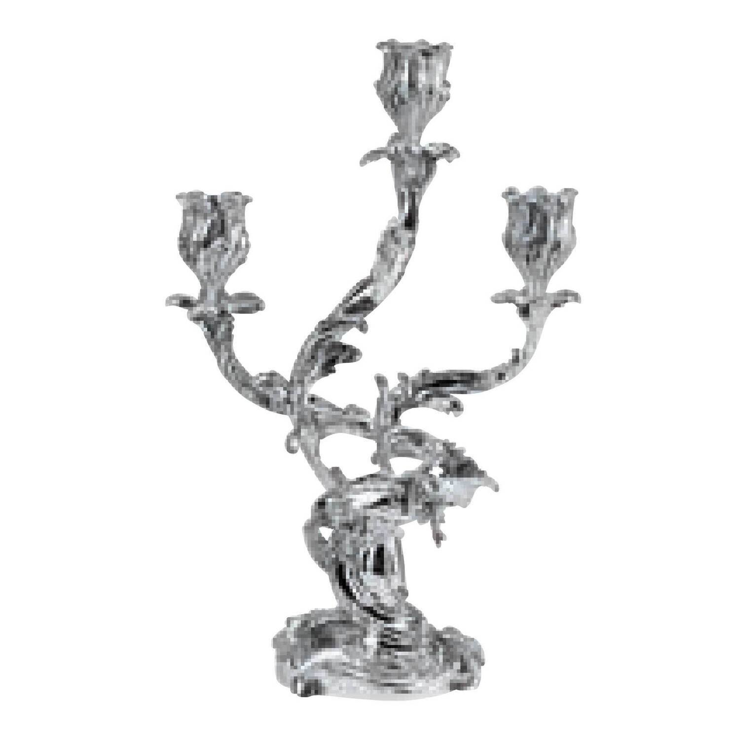 Ercuis Louis XV Candelabra 3 Lights 14.125 Inch Silver Plated F503502-03