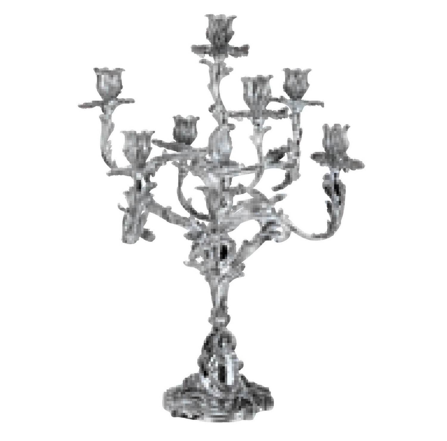 Ercuis Louis XV Candelabra 7 Lights 23.25 Inch Silver Plated F503502-07