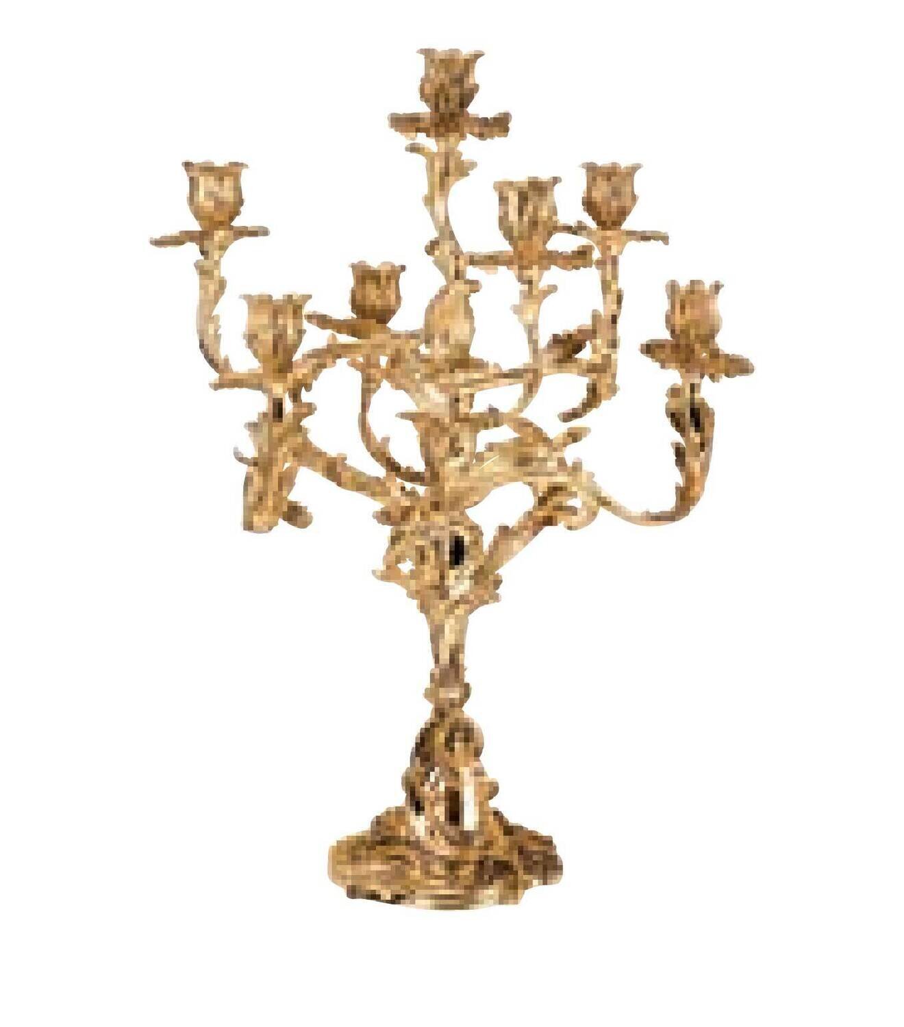 Ercuis Louis XV Candelabra 7 Lights 23.25 Inch Gold Plated F503502207