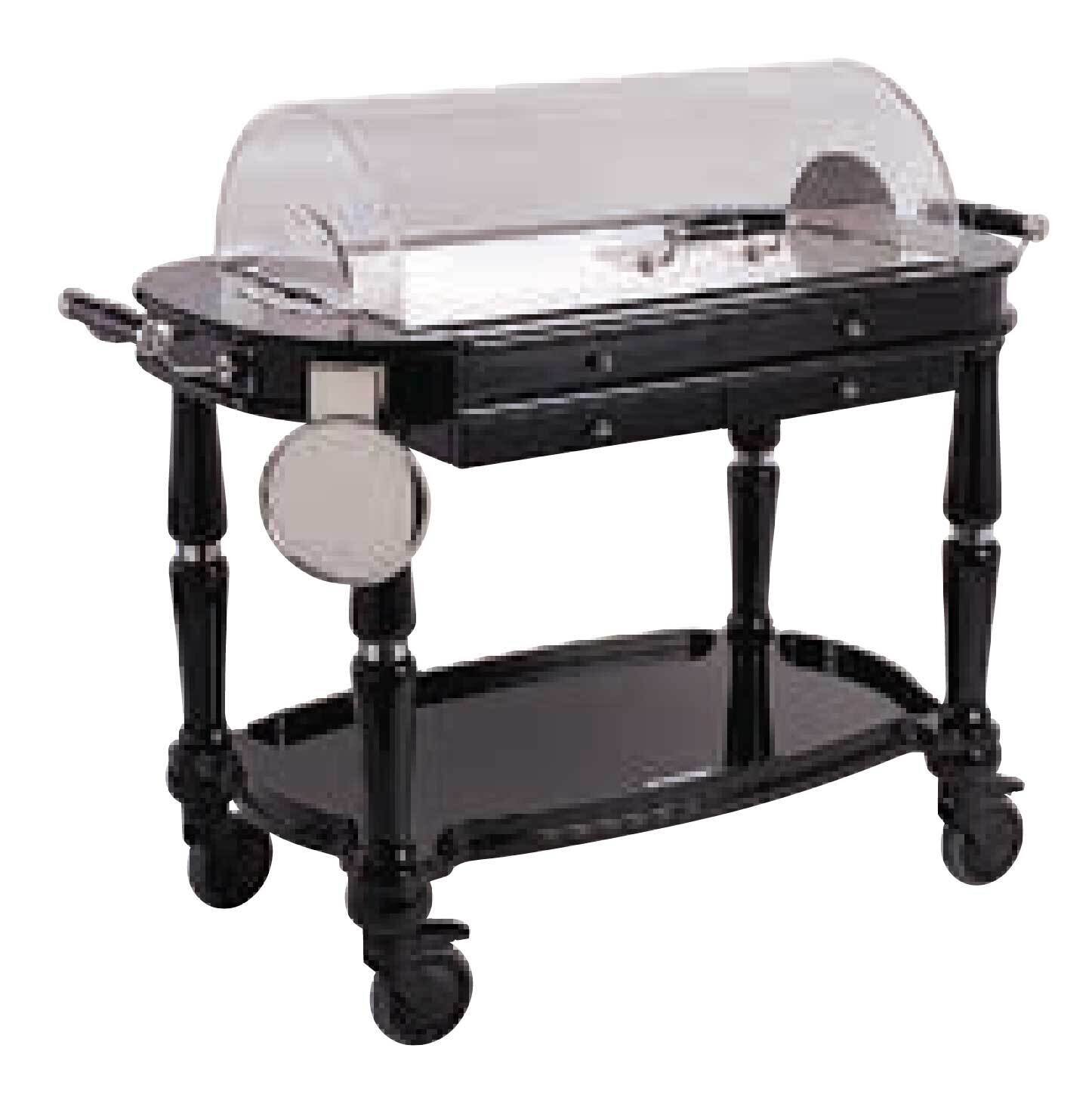 Ercuis Service Black Refrigerated Cheese And Pastry Trolley 41.75 Inch Silver Plated F523822-BB