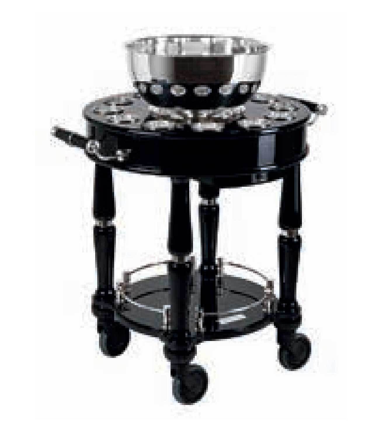 Ercuis Service Black Champagne Trolley 44.5 x 22.25 Inch Silver Plated F523860-BB