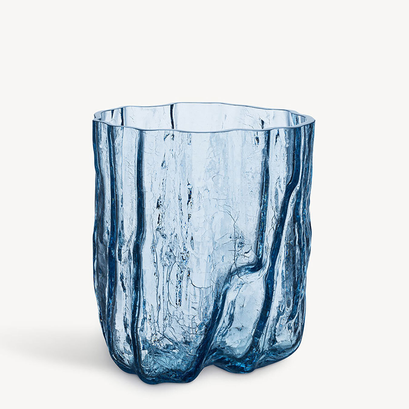 Kosta Boda Crystal Crackle Vase Circular Tall 7042217