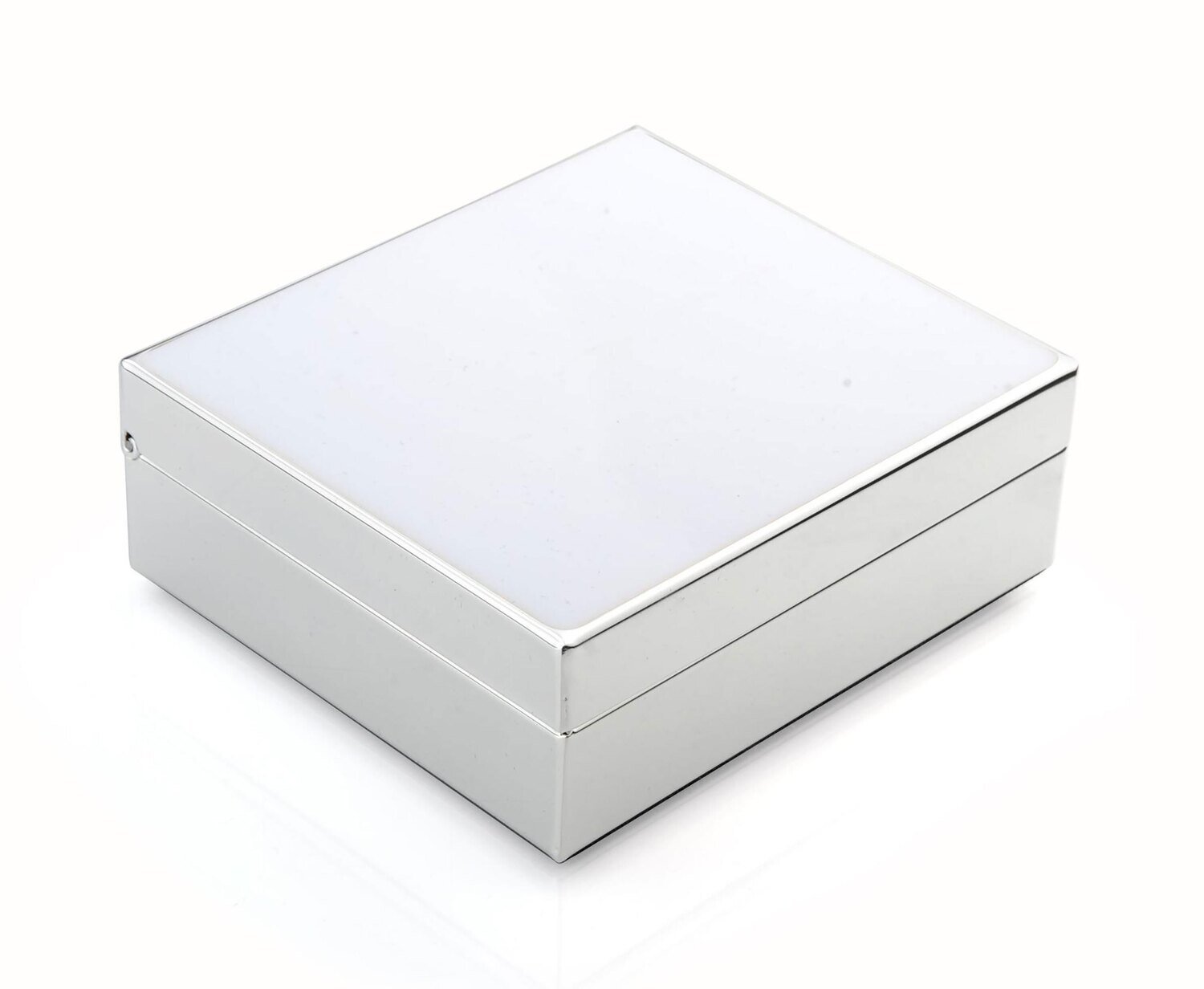 Addison Ross 4 Inch White & Silver Box Silver BX1010