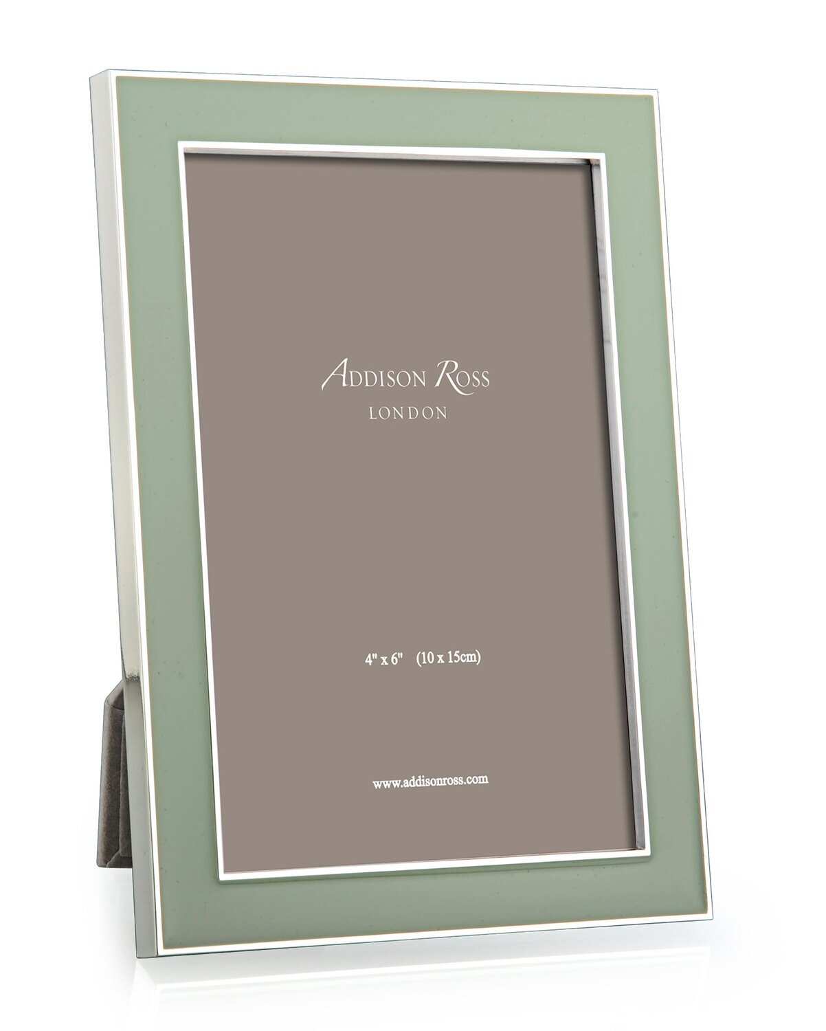 Addison Ross 5 x 7 Inch 15mm Enamel Sage Picture Frame Silver Plate FR1167