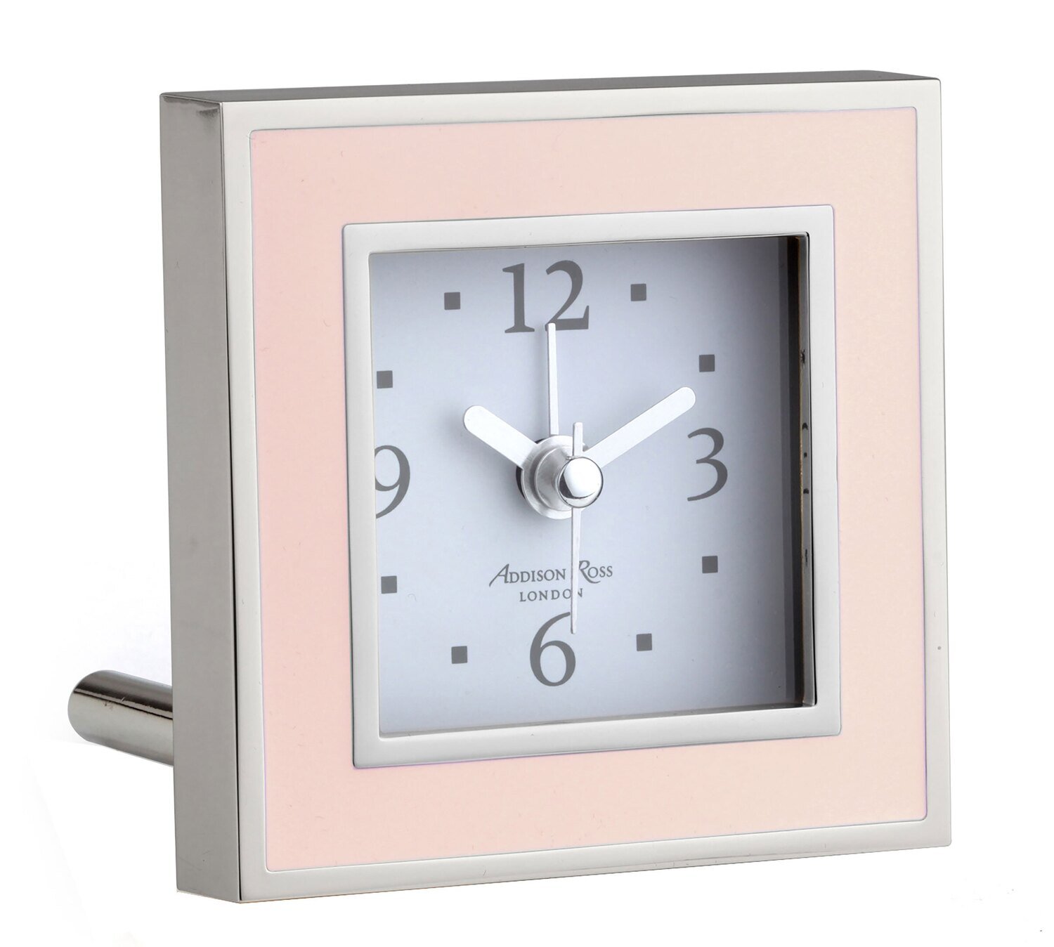 Addison Ross Pink Enamel Alarm Clock Picture Frame Silver Plate FR1007