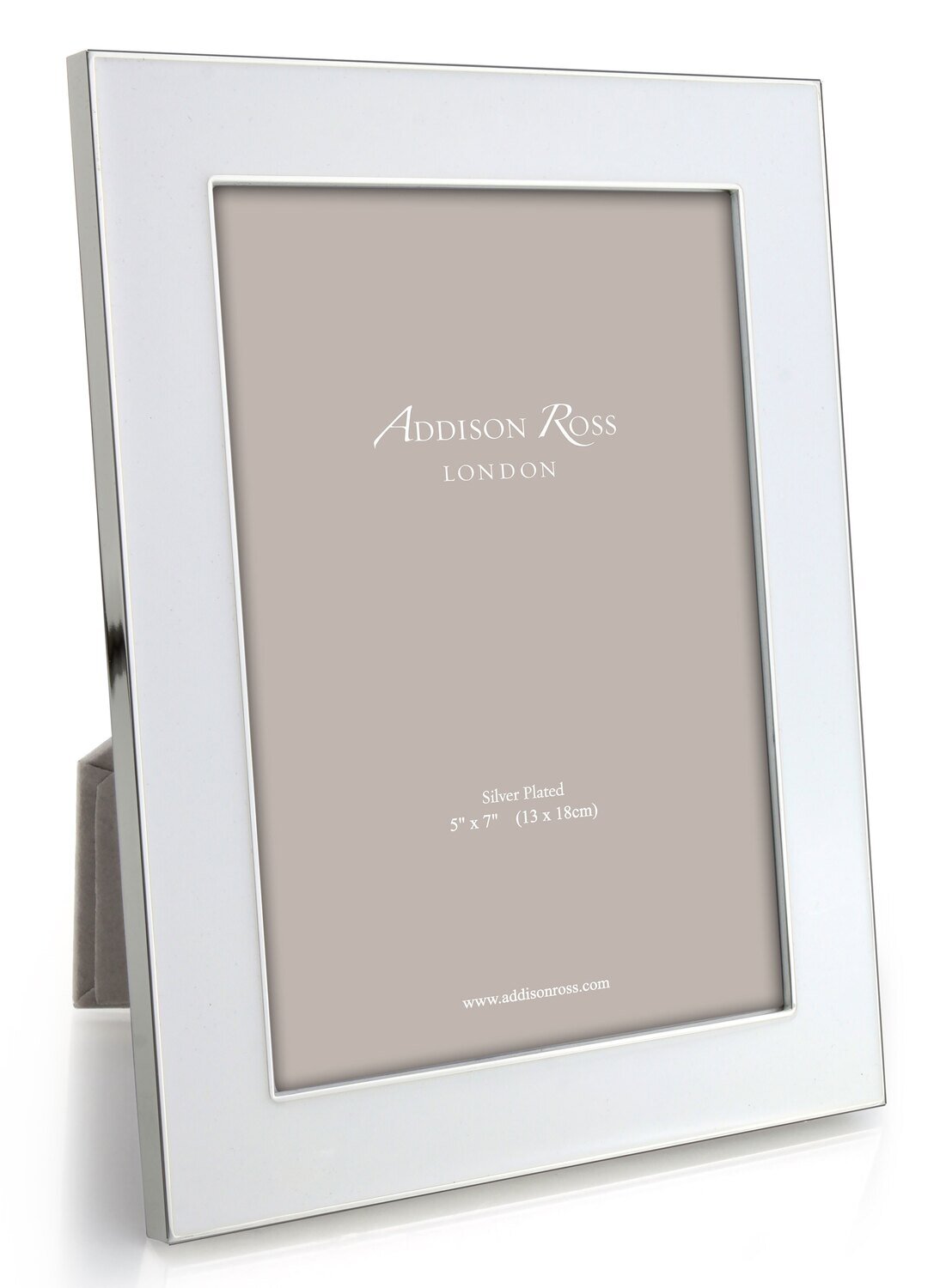 Addison Ross 4 x 6 Inch 24mm White Enamel Picture Frame Silver Plate FR0905