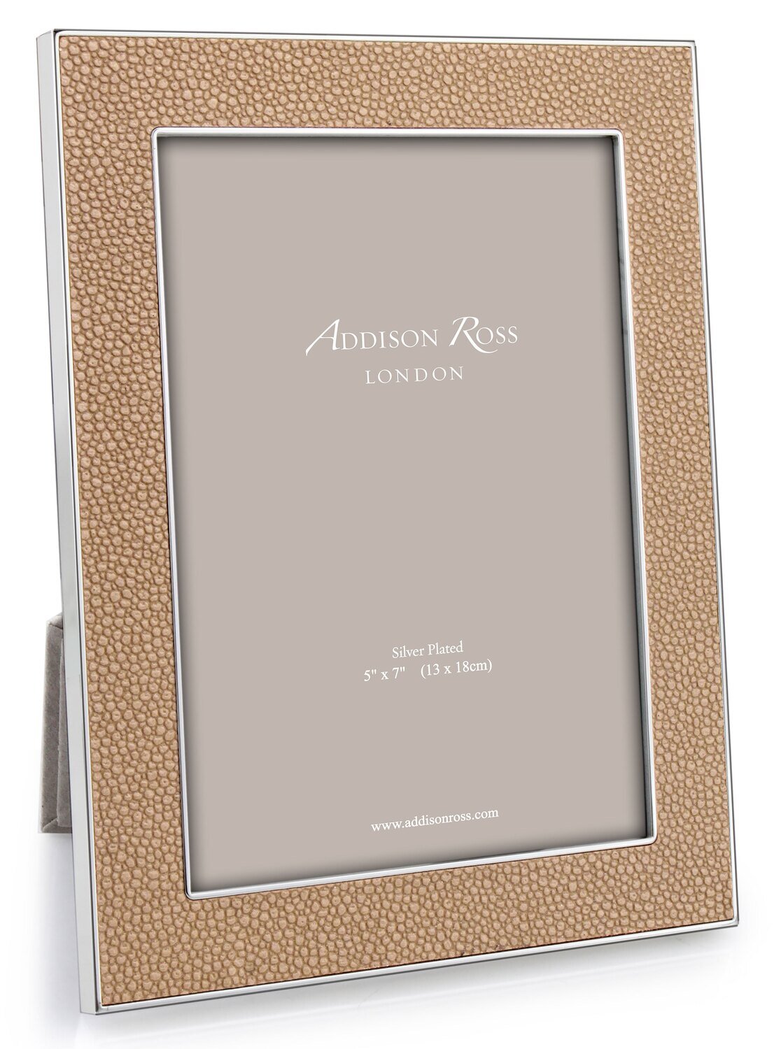 Addison Ross 8 x 10 Inch Faux Shagreen Sand Picture Frame Silver Plate FR1079