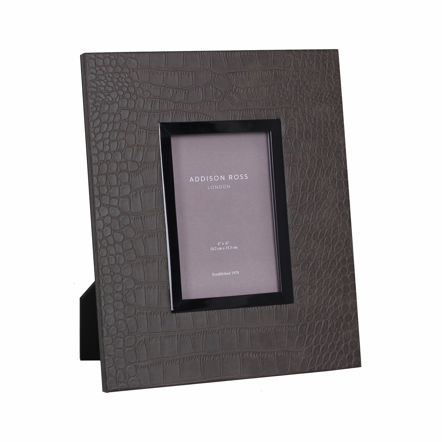 Addison Ross 4 x 6 Inch Faux Crock Brown Picture Frame Leather FR3021