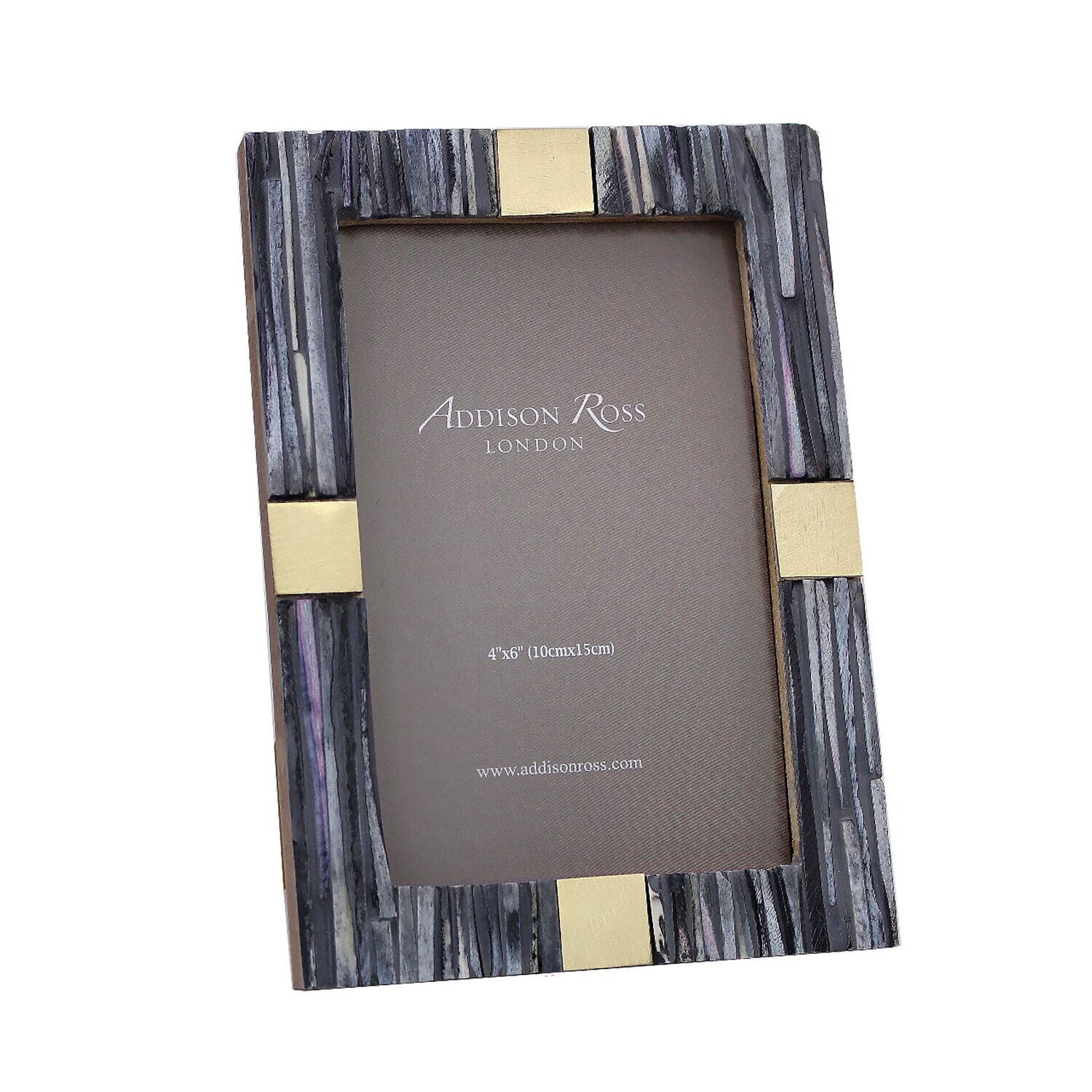 Addison Ross 4 x 6 Inch Grey Stripe with Gold Picture Frame Bone FR6702, MPN: FR6702, UPC/EAN: 5024…