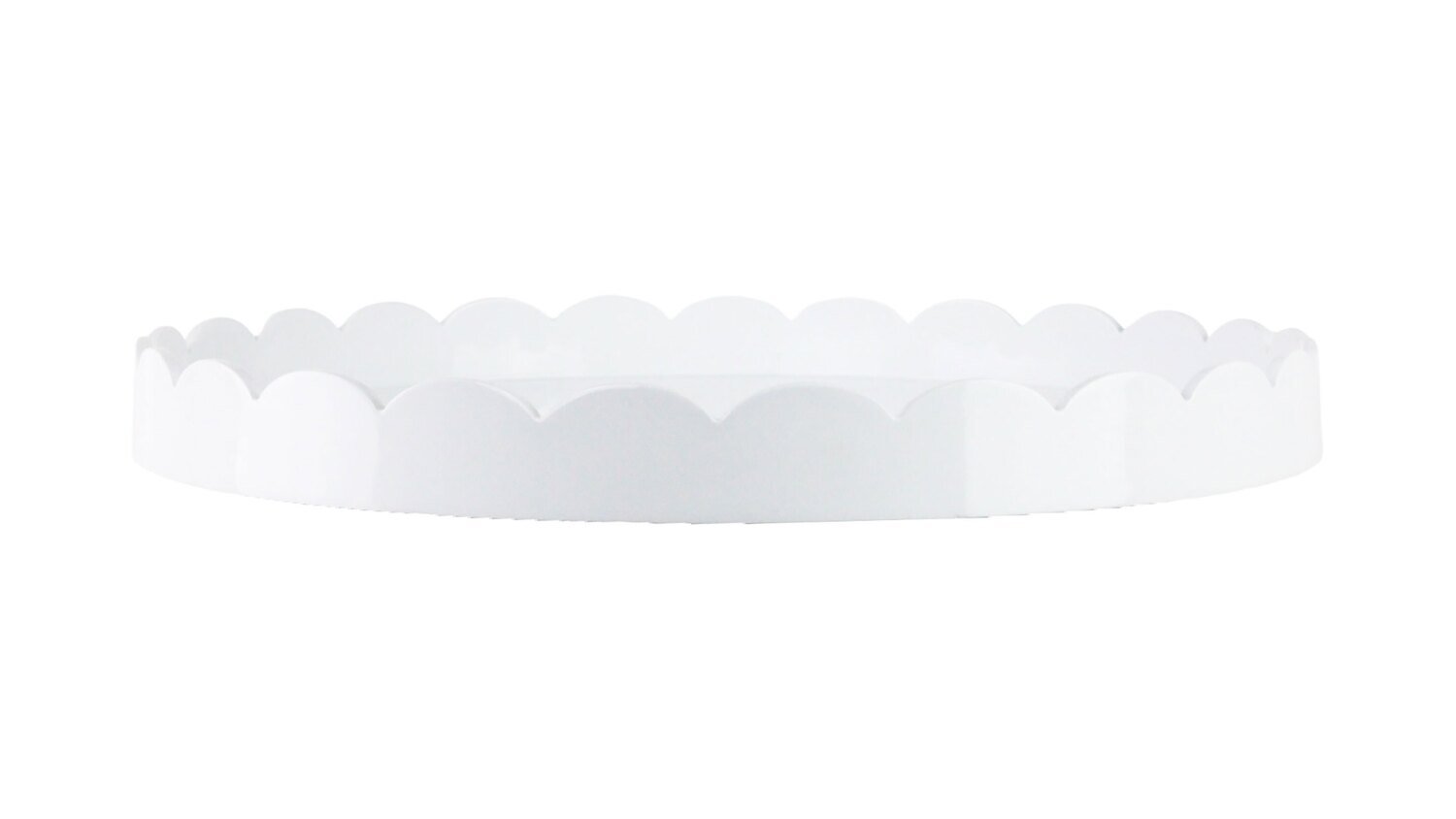 Addison Ross 20 x 20 Inch Scalloped Tray White Lacquer TR7300