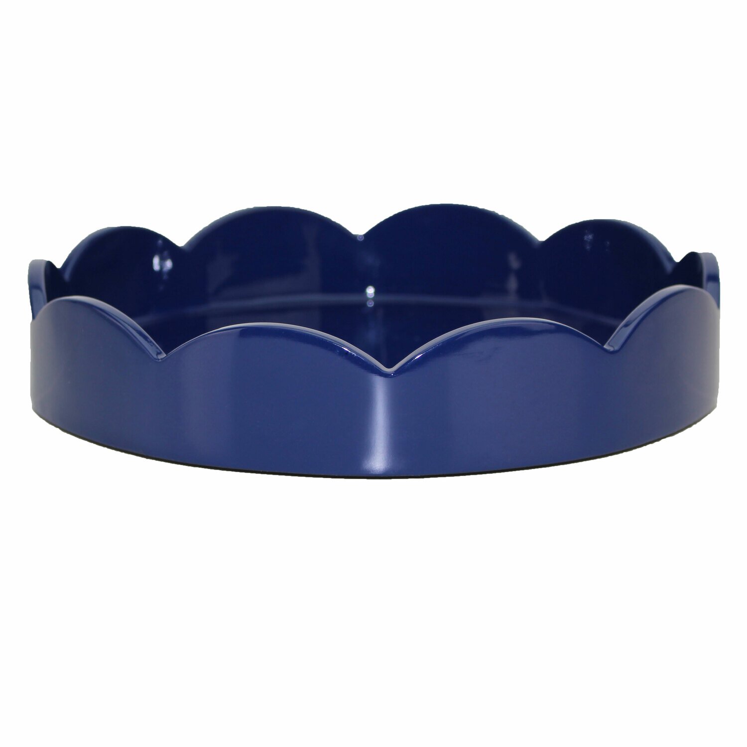 Addison Ross 8.5 x 8.5 Inch Scallop Tray Navy Wood TR6402