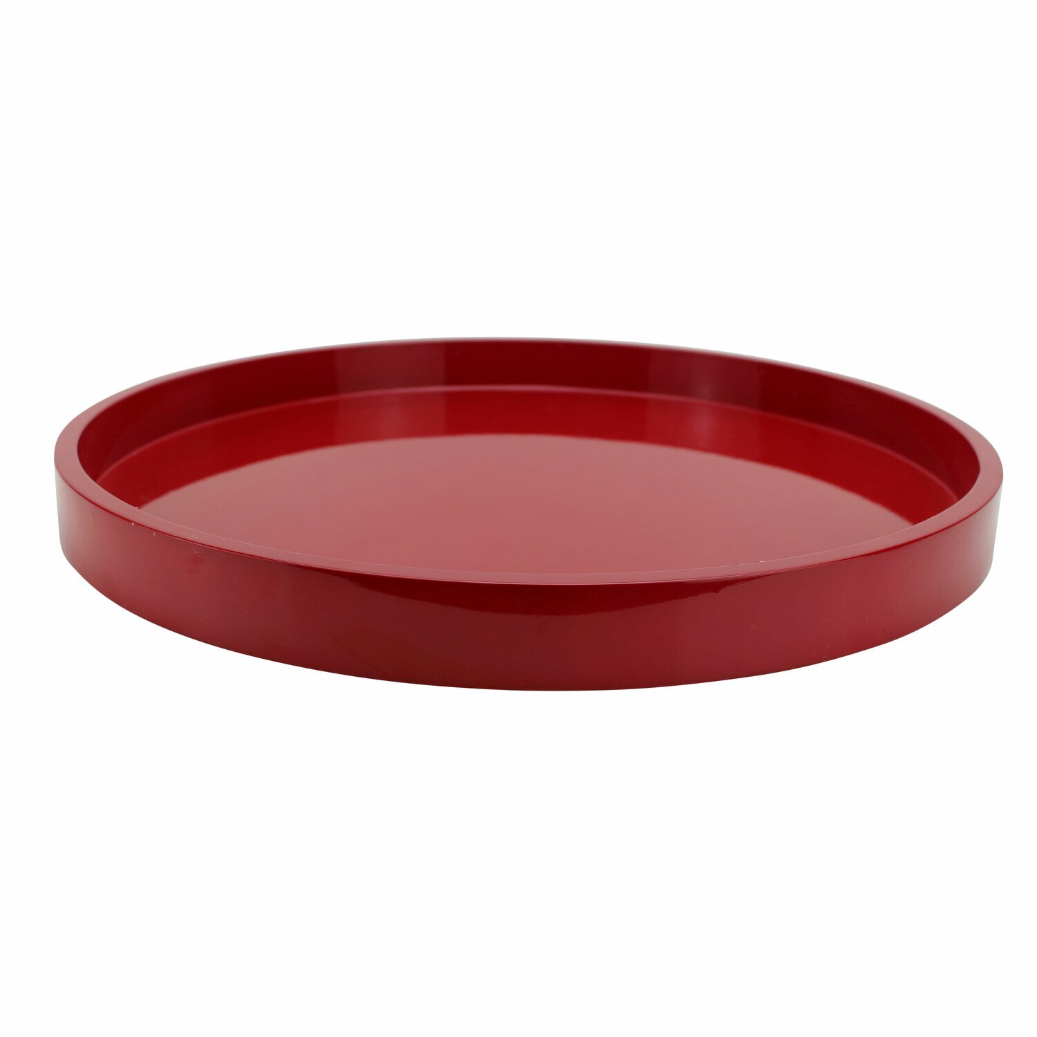 Addison Ross 16 x 16 Inch Round Tray Burgundy Lacquer TR8001