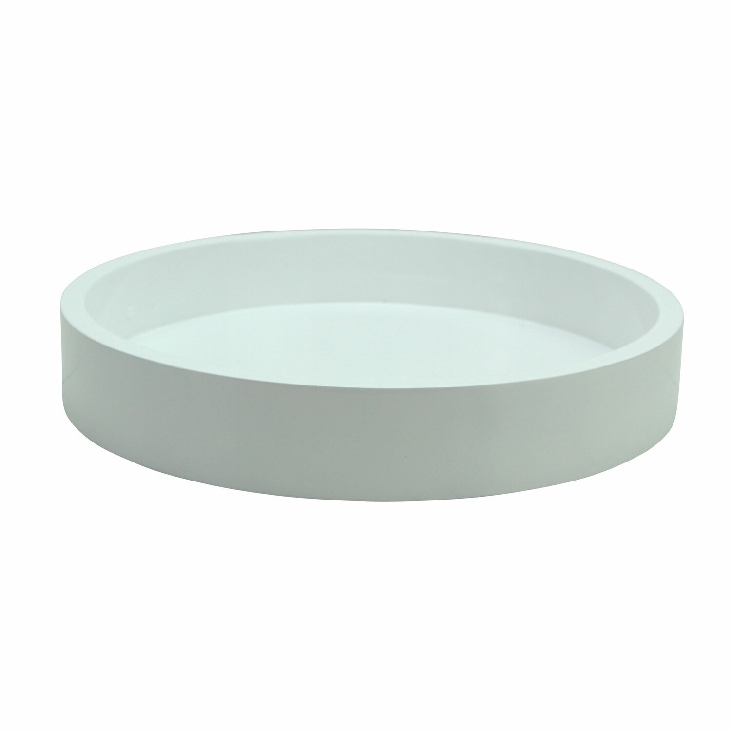 Addison Ross 8.5 x 8.5 Inch Round Tray White Wood TR8200