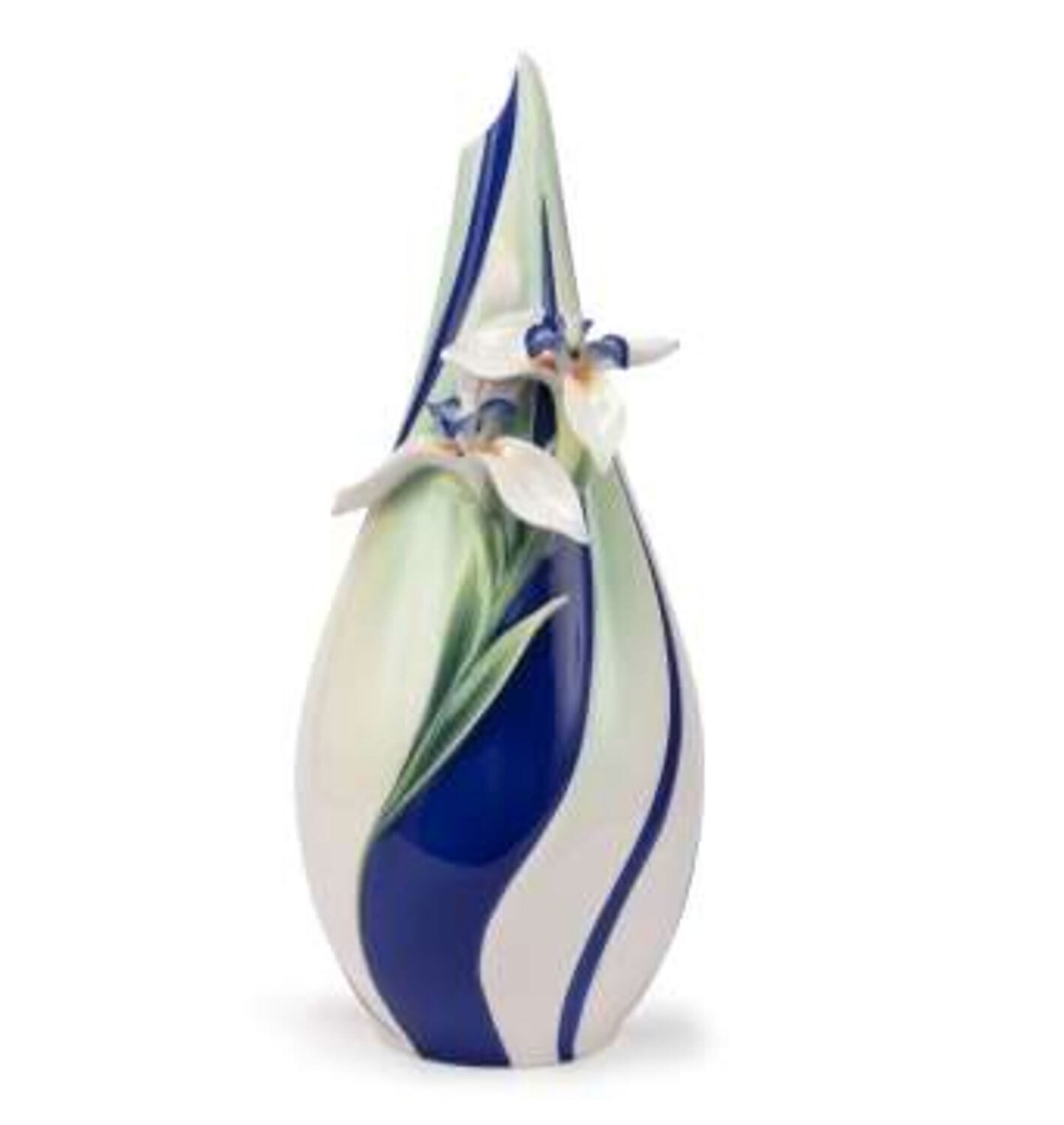 Franz Porcelain Everlasting Luck Apostle'S Iris Design Sculptured Porcelain Vase FZ03948