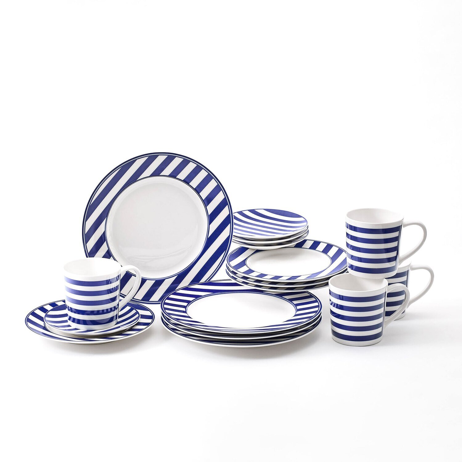 Caskata Beach Towel Stripe Place Setting 4p Blue PLCE-390, MPN: PLCE-390, 816666029183