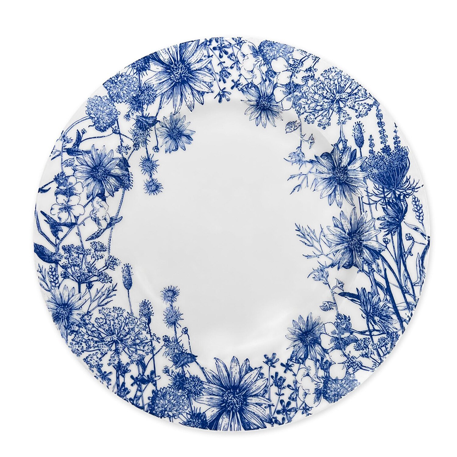 Caskata Summer Blues Rimmed Dinner Blue DINA-652, MPN: DINA-652, 816666029879