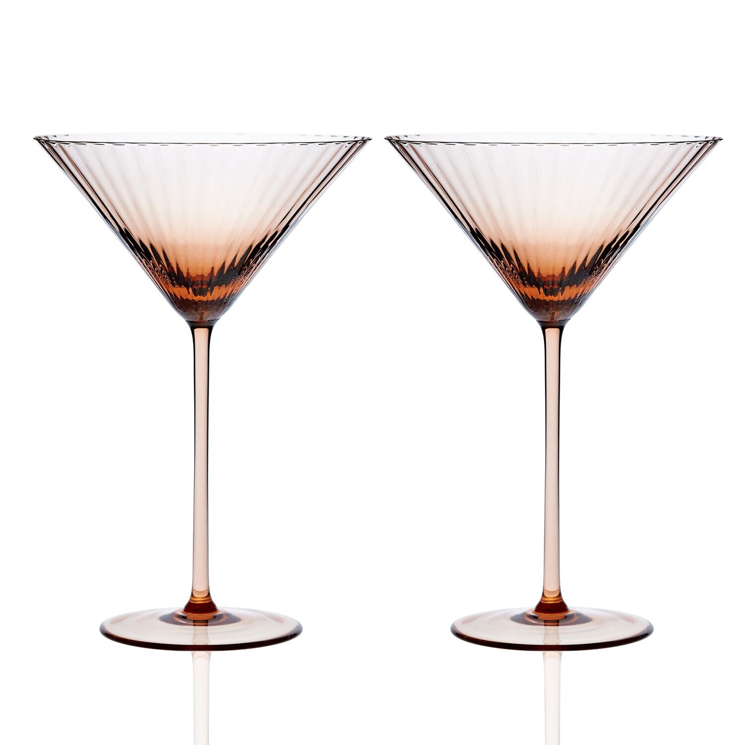 Caskata Quinn Optic Martini Glasses Set of 2 Amber GL-OMARTINI-200