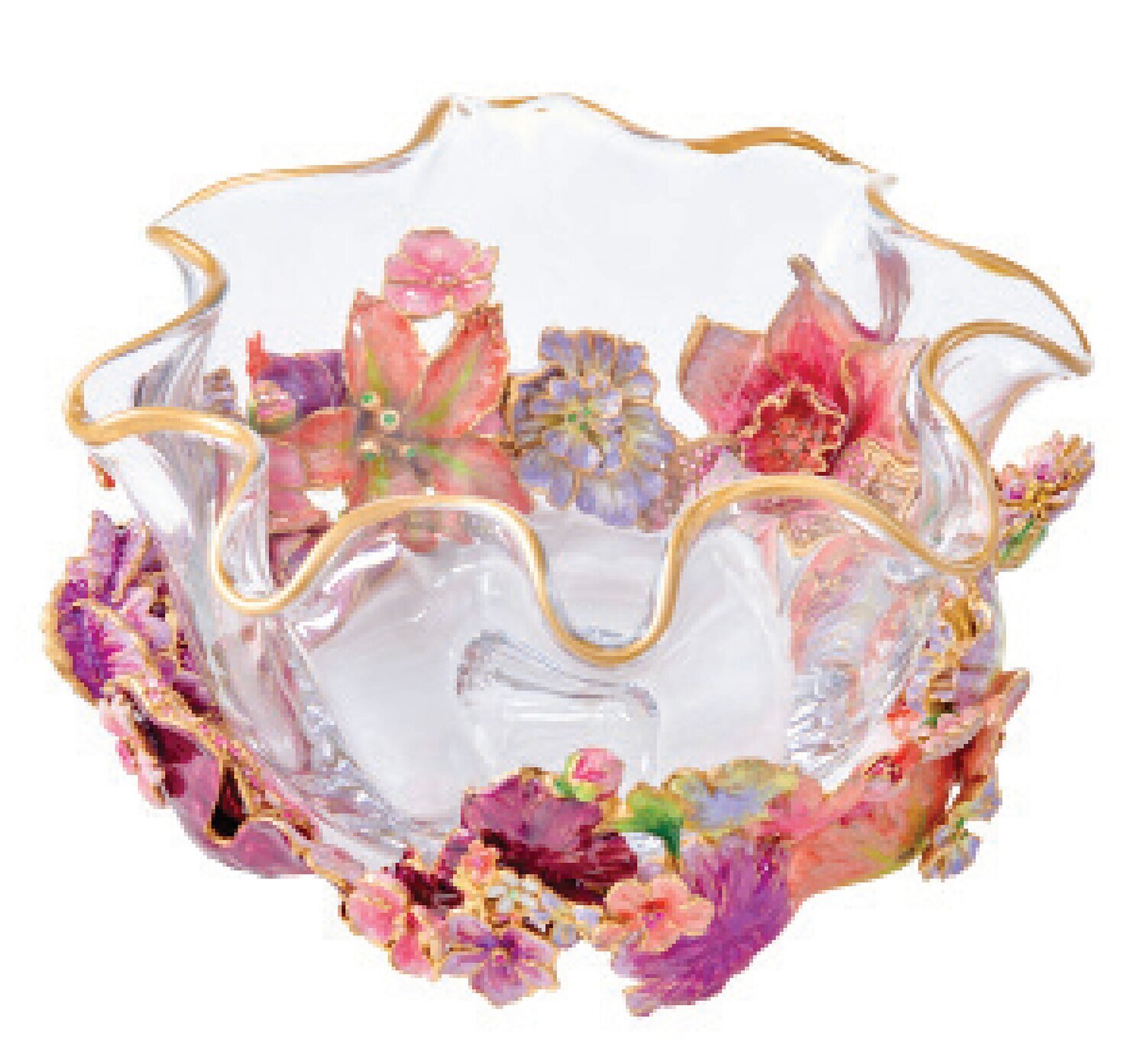 Jay Strongwater Penelope Large Ruffle Flower Bowl SDH2575-289, MPN: SDH2575-289, 848510043090
