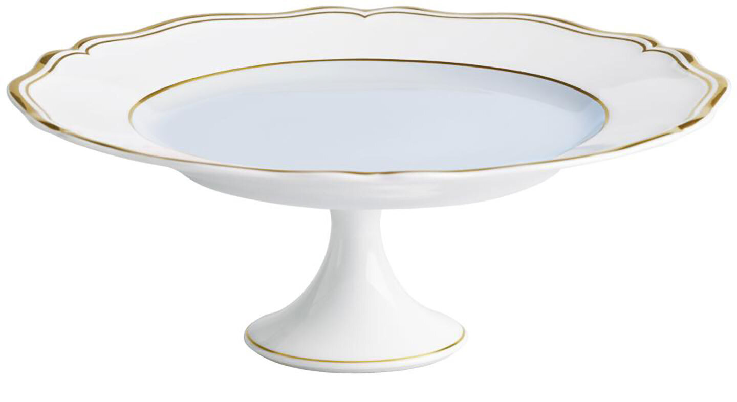 Raynaud Limoges Mazurka Or Blue Grey Petit Four Stand 8.7 Inch 0865-01-515022, MPN: 0865-01-515022,…