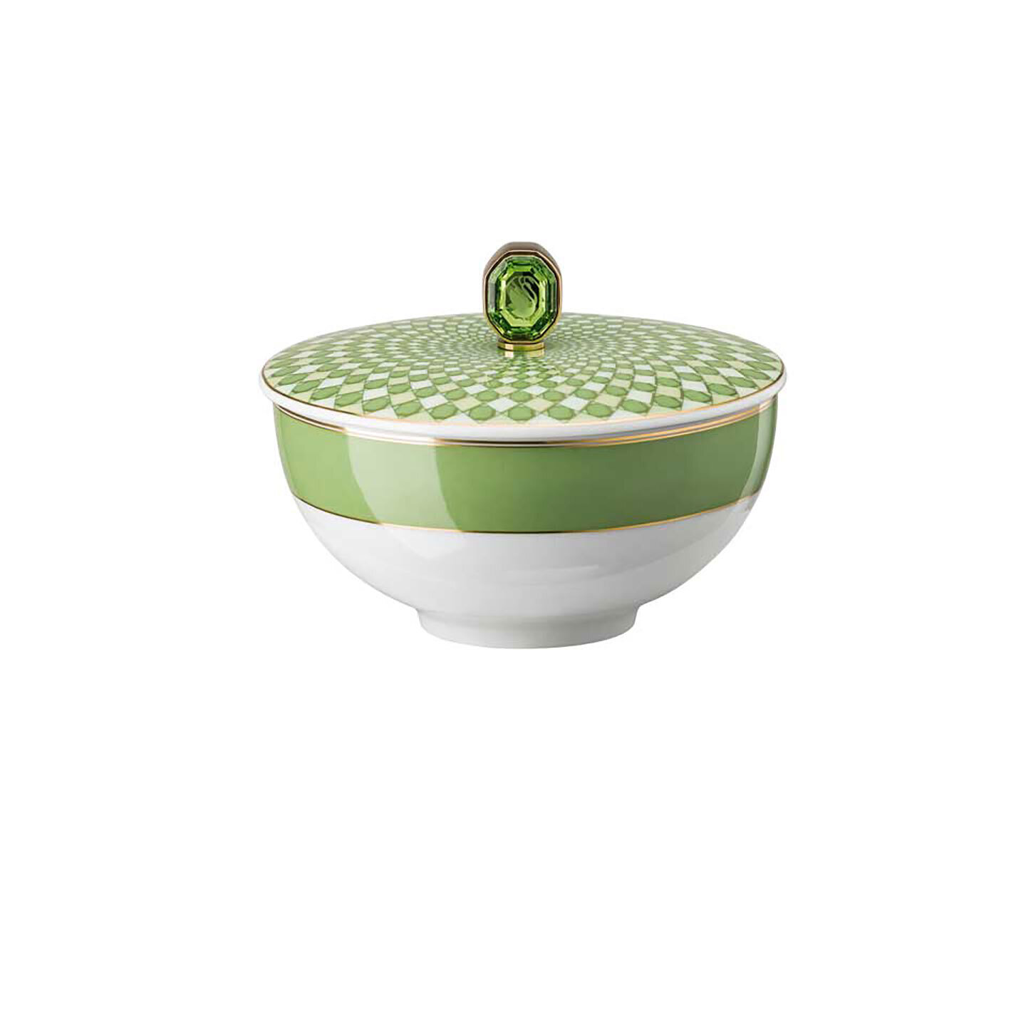 Rosenthal Swarovski Signum Rice Bowl with Lid 11 oz 4 3 4 Inch Fern Green 14204-426349-13350, MPN: …
